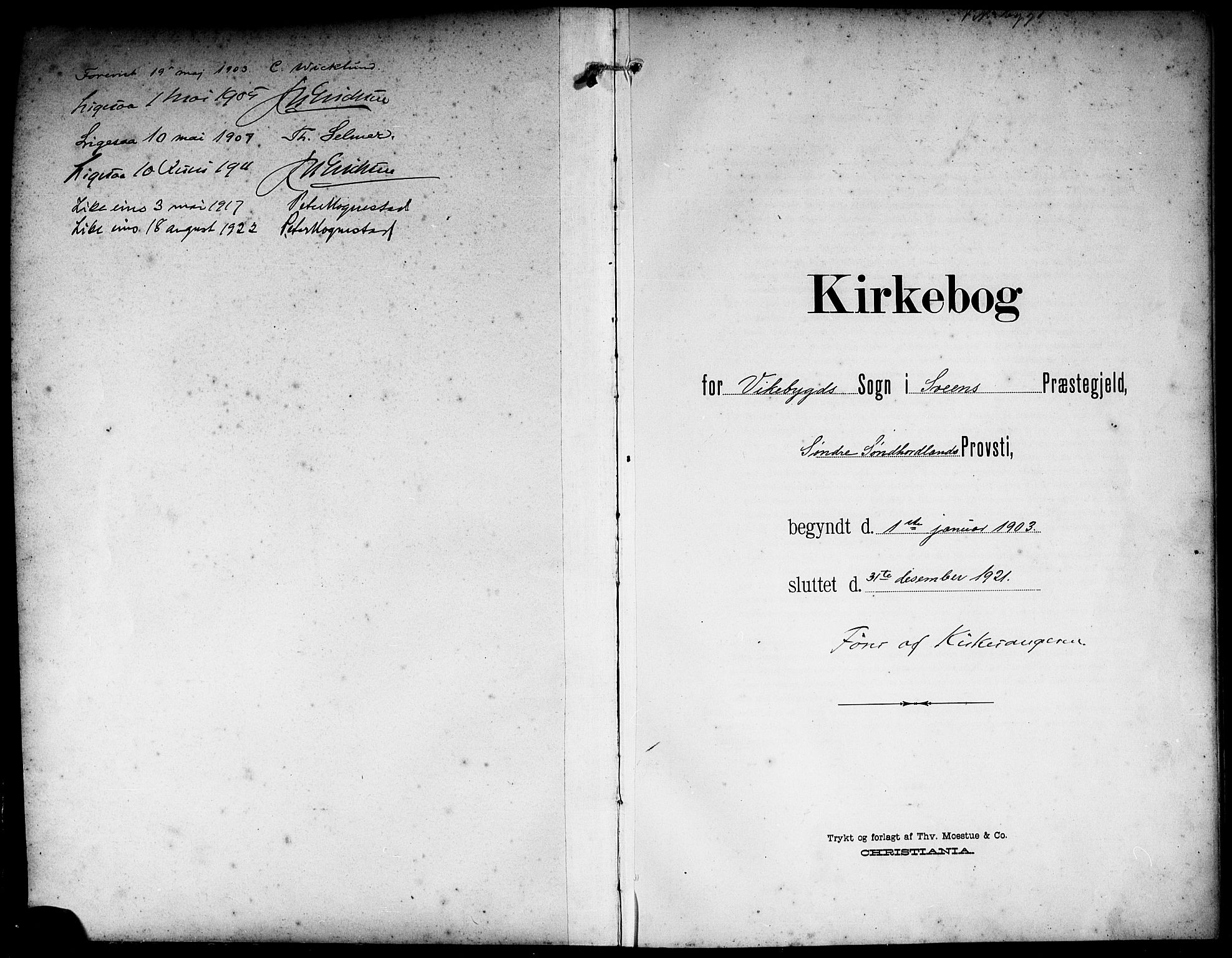Sveio Sokneprestembete, SAB/A-78501/H/Hab: Klokkerbok nr. C 4, 1903-1921