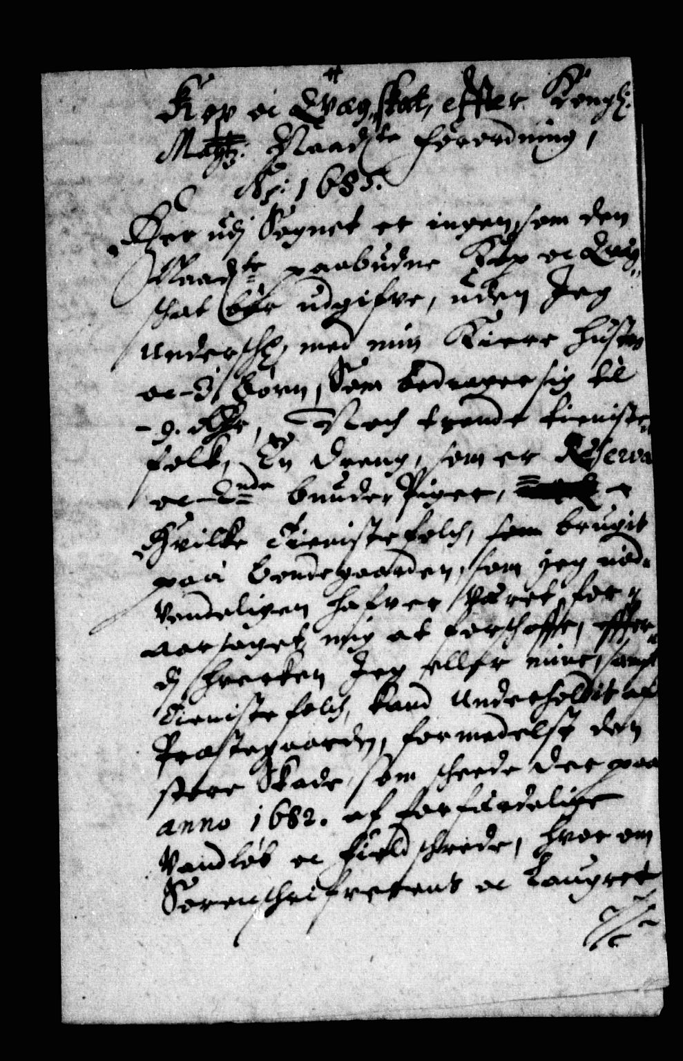 Rentekammeret inntil 1814, Reviderte regnskaper, Stiftamtstueregnskaper, Bergen stiftamt, AV/RA-EA-6043/R/Rc/L0078: Bergen stiftamt, 1685