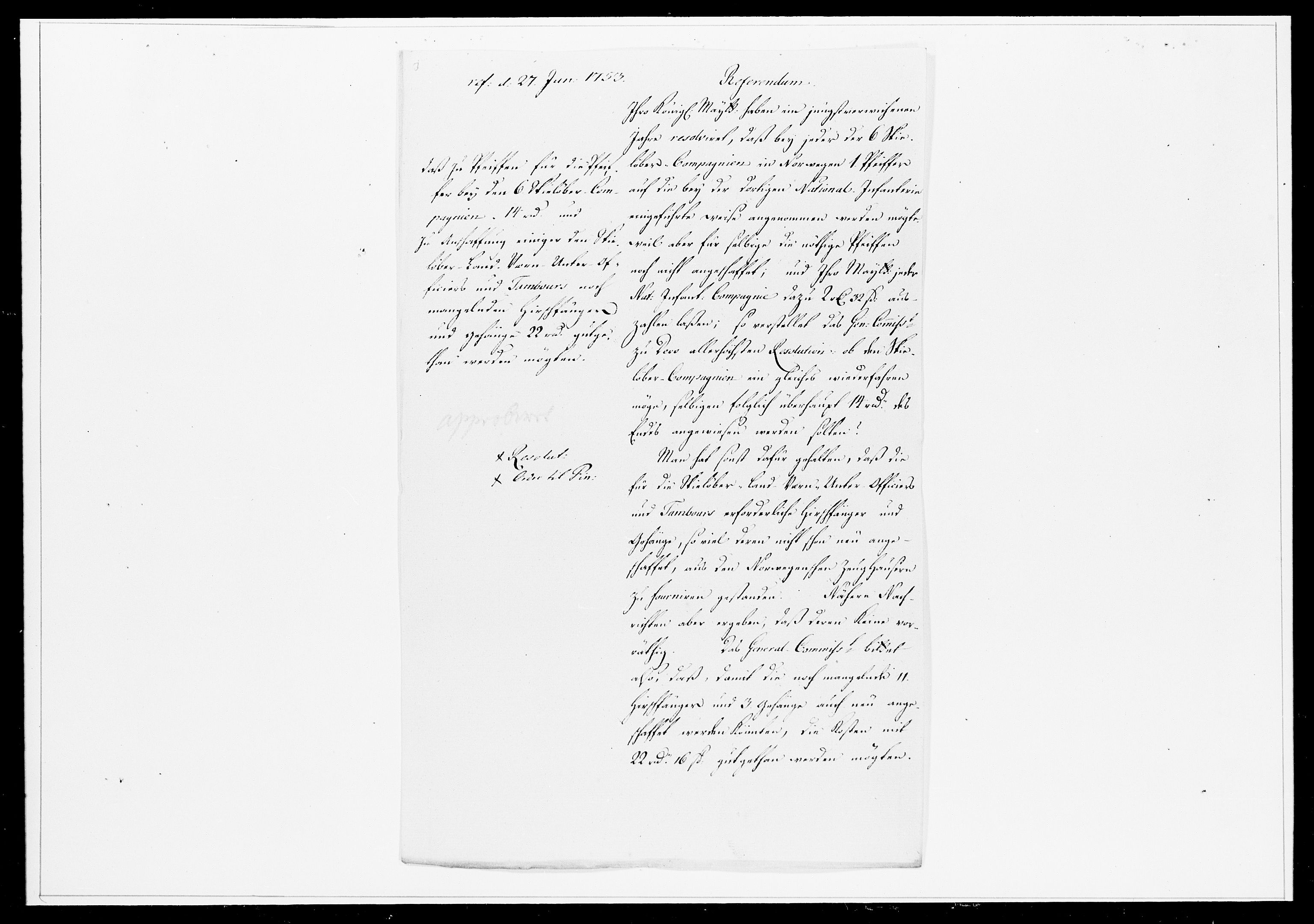 Krigskollegiet, Krigskancelliet, DRA/A-0006/-/1241-1247: Refererede sager, 1753, s. 197
