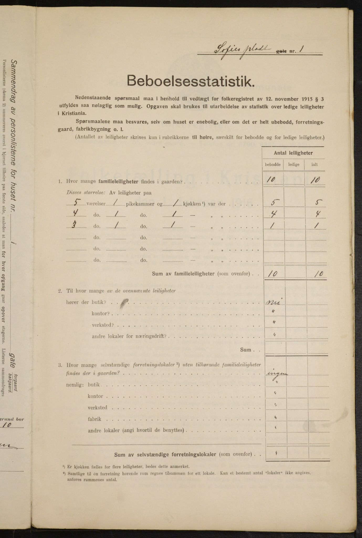 OBA, Kommunal folketelling 1.2.1916 for Kristiania, 1916, s. 101827