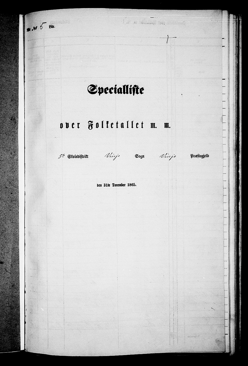 RA, Folketelling 1865 for 0834P Vinje prestegjeld, 1865, s. 44