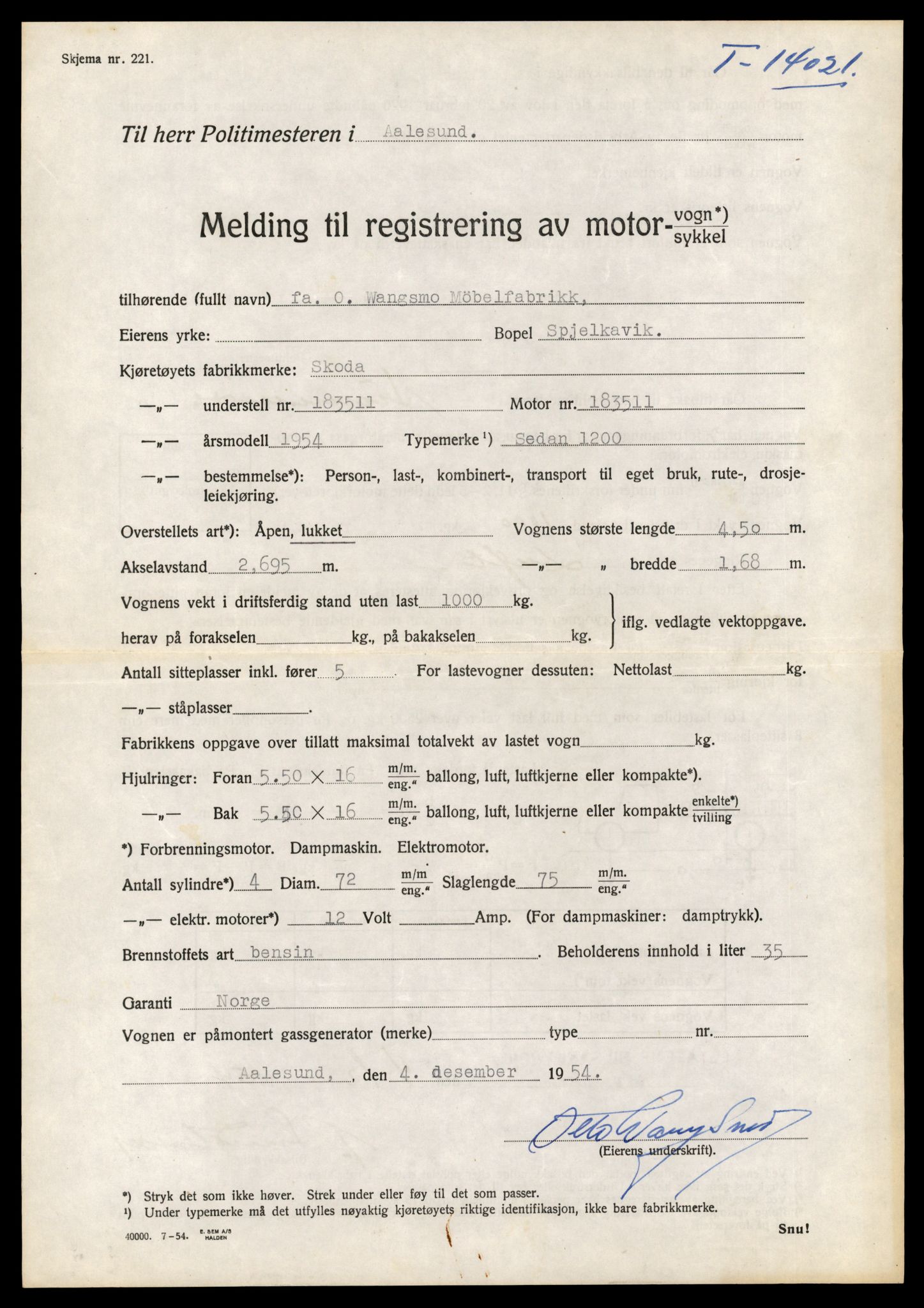 Møre og Romsdal vegkontor - Ålesund trafikkstasjon, AV/SAT-A-4099/F/Fe/L0042: Registreringskort for kjøretøy T 13906 - T 14079, 1927-1998, s. 1751