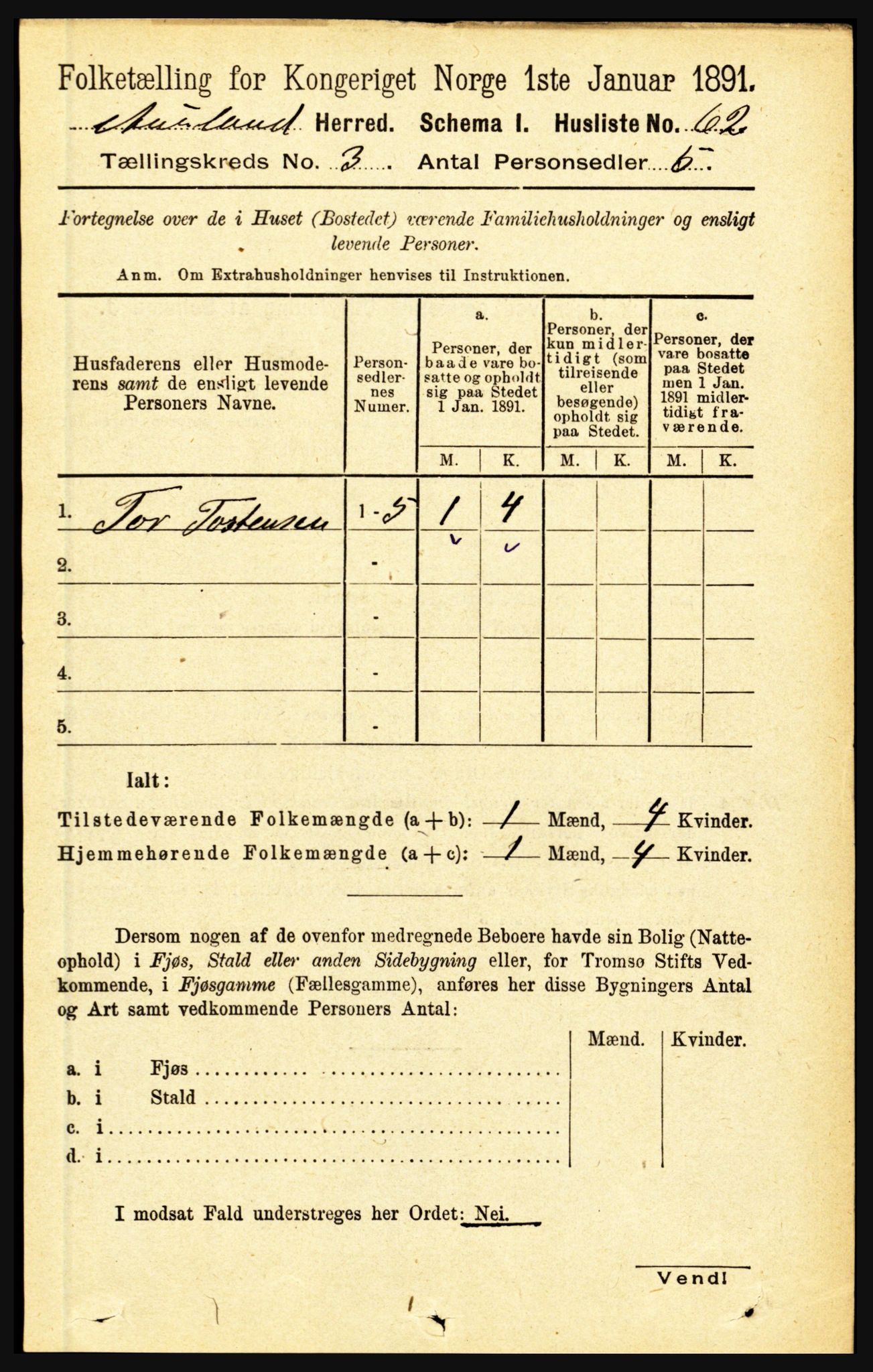 RA, Folketelling 1891 for 1421 Aurland herred, 1891, s. 938