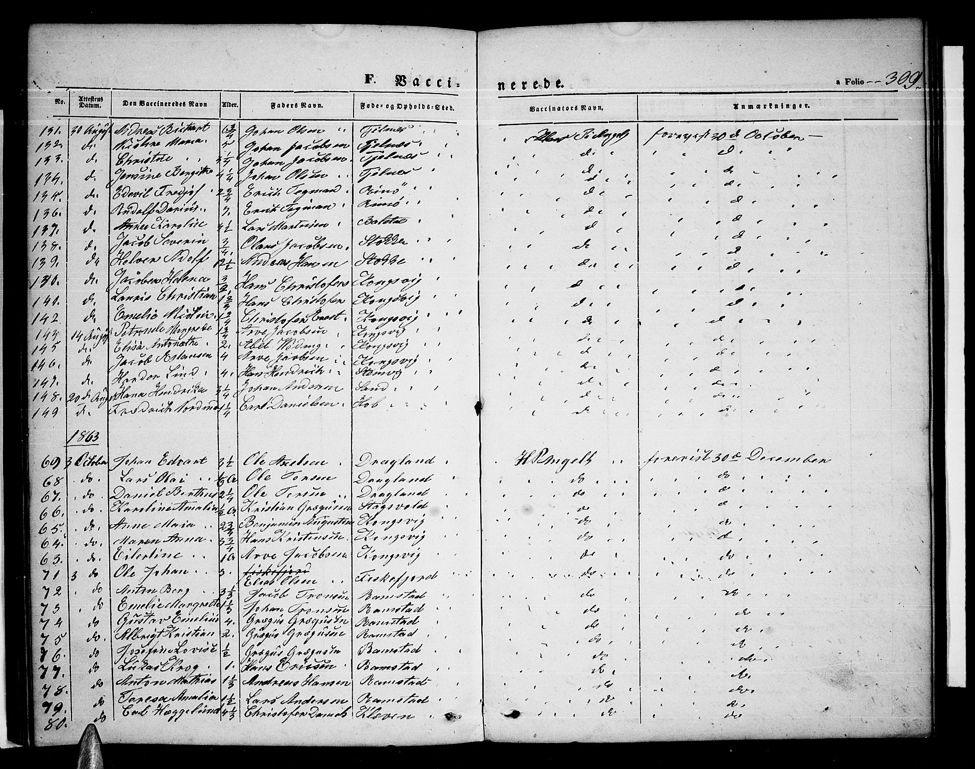 Ministerialprotokoller, klokkerbøker og fødselsregistre - Nordland, AV/SAT-A-1459/865/L0929: Klokkerbok nr. 865C01, 1840-1866, s. 309