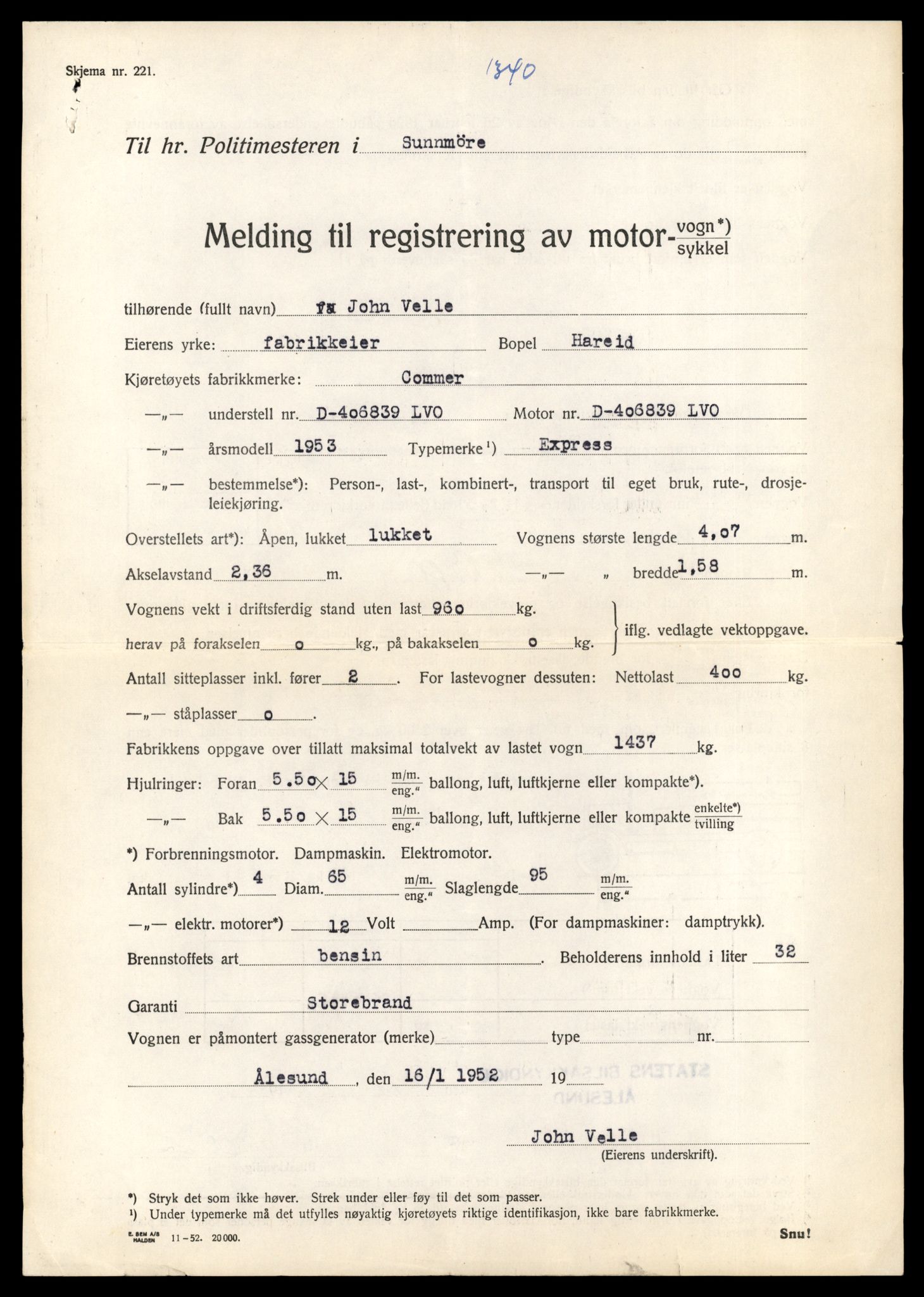 Møre og Romsdal vegkontor - Ålesund trafikkstasjon, AV/SAT-A-4099/F/Fe/L0044: Registreringskort for kjøretøy T 14205 - T 14319, 1927-1998, s. 2255