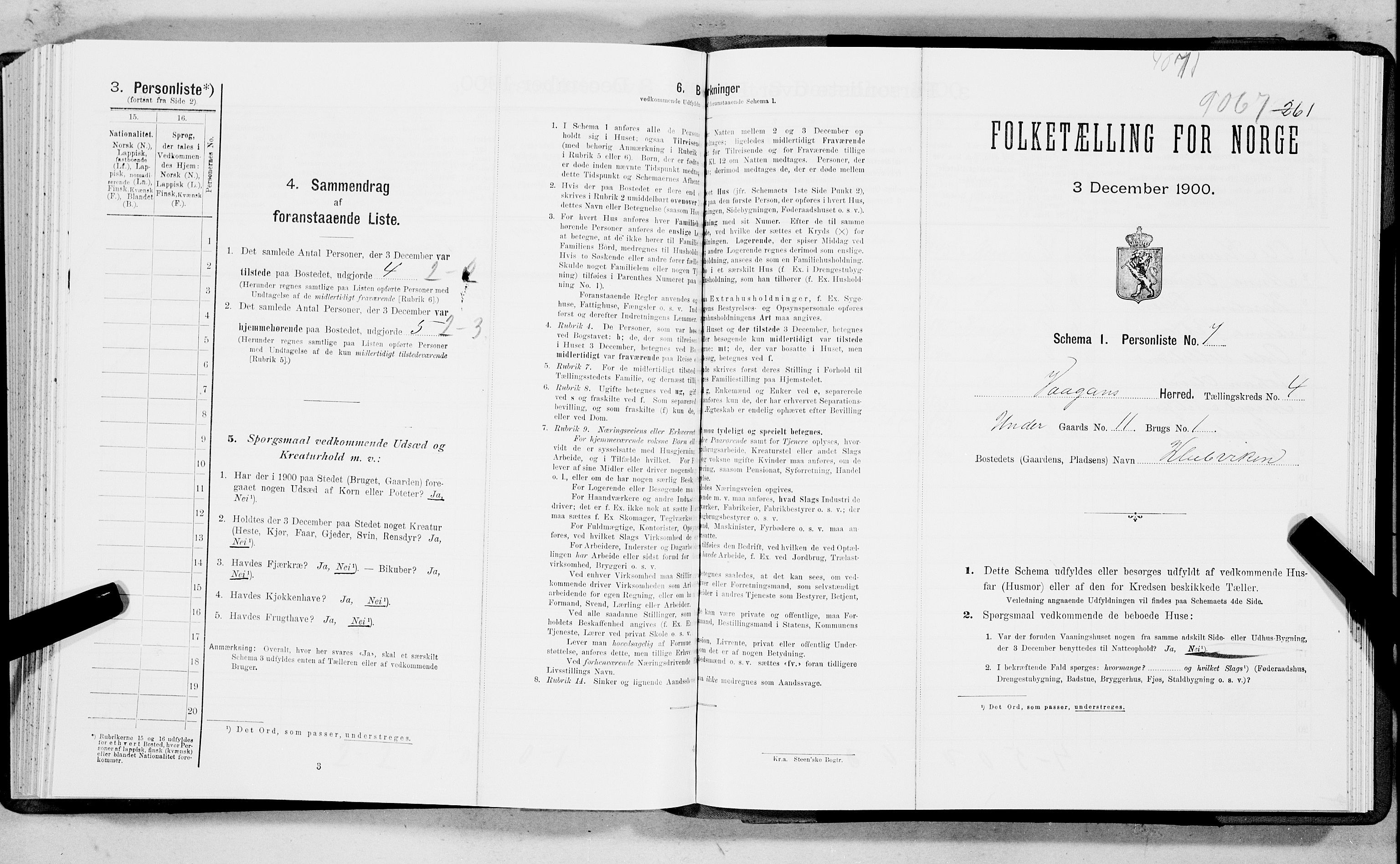 SAT, Folketelling 1900 for 1865 Vågan herred, 1900, s. 262