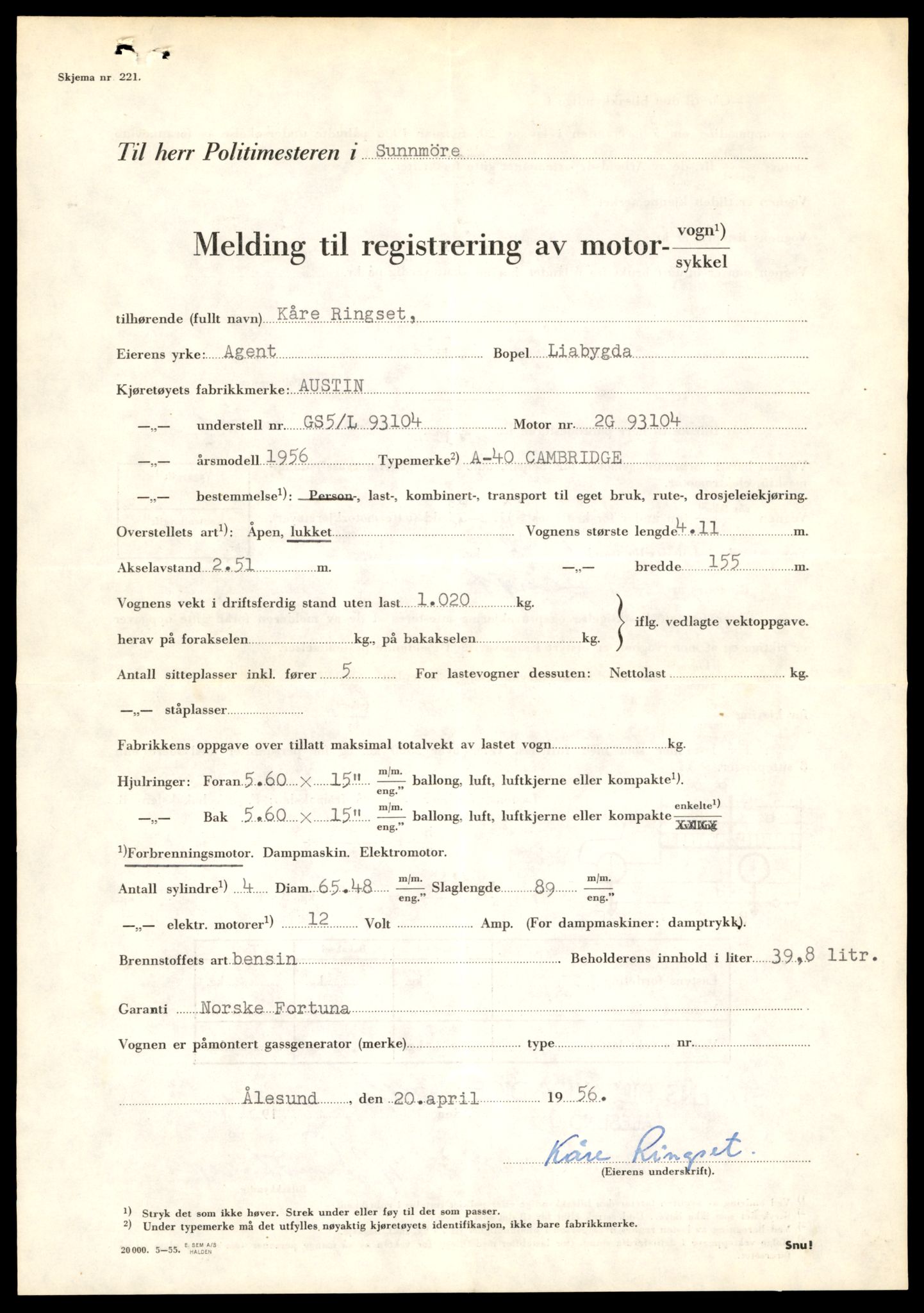 Møre og Romsdal vegkontor - Ålesund trafikkstasjon, AV/SAT-A-4099/F/Fe/L0047: Registreringskort for kjøretøy T 14580 - T 14720, 1927-1998, s. 3225