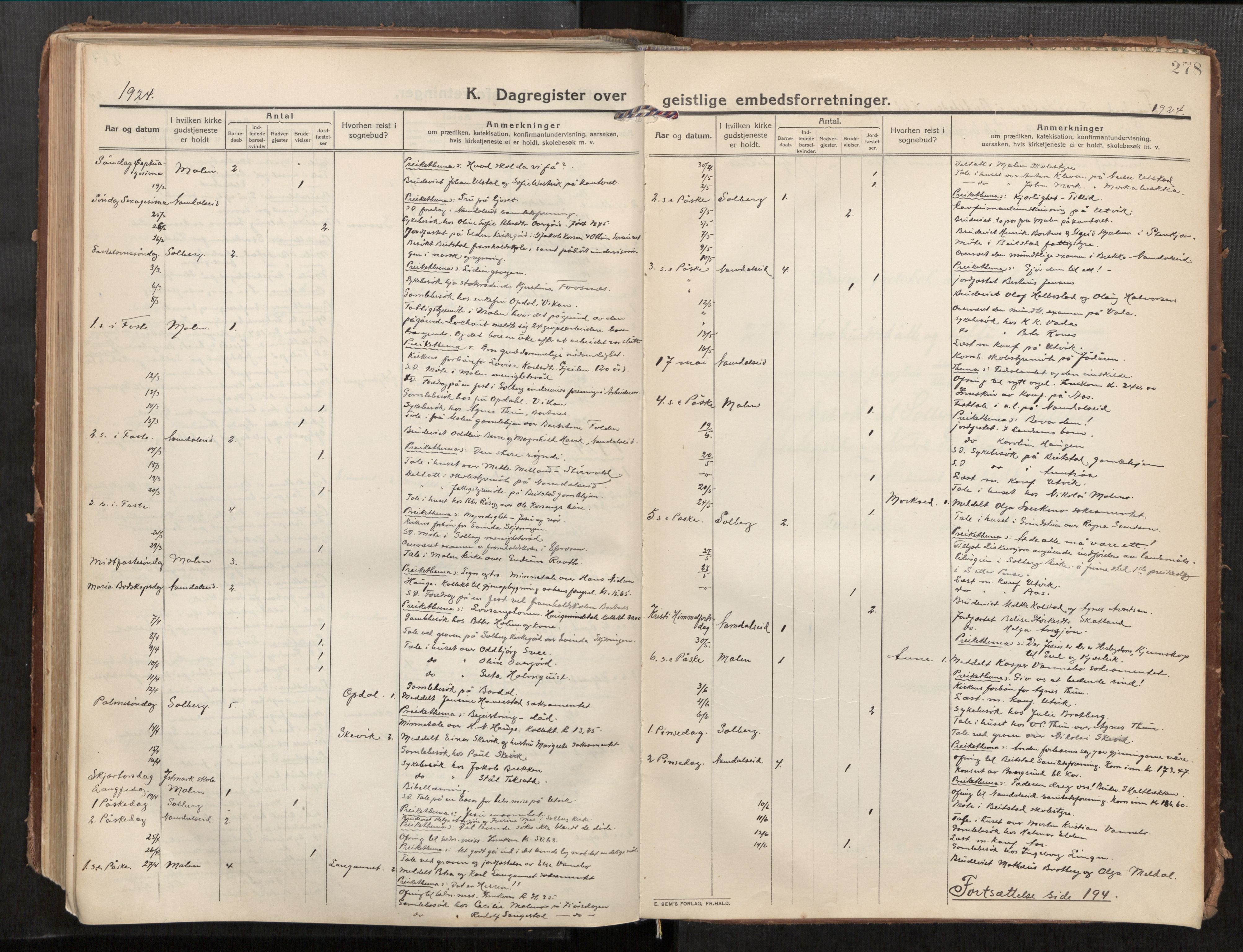 Beitstad sokneprestkontor, AV/SAT-A-1162/I/I1/I1a/L0001: Ministerialbok nr. 1, 1912-1927, s. 278