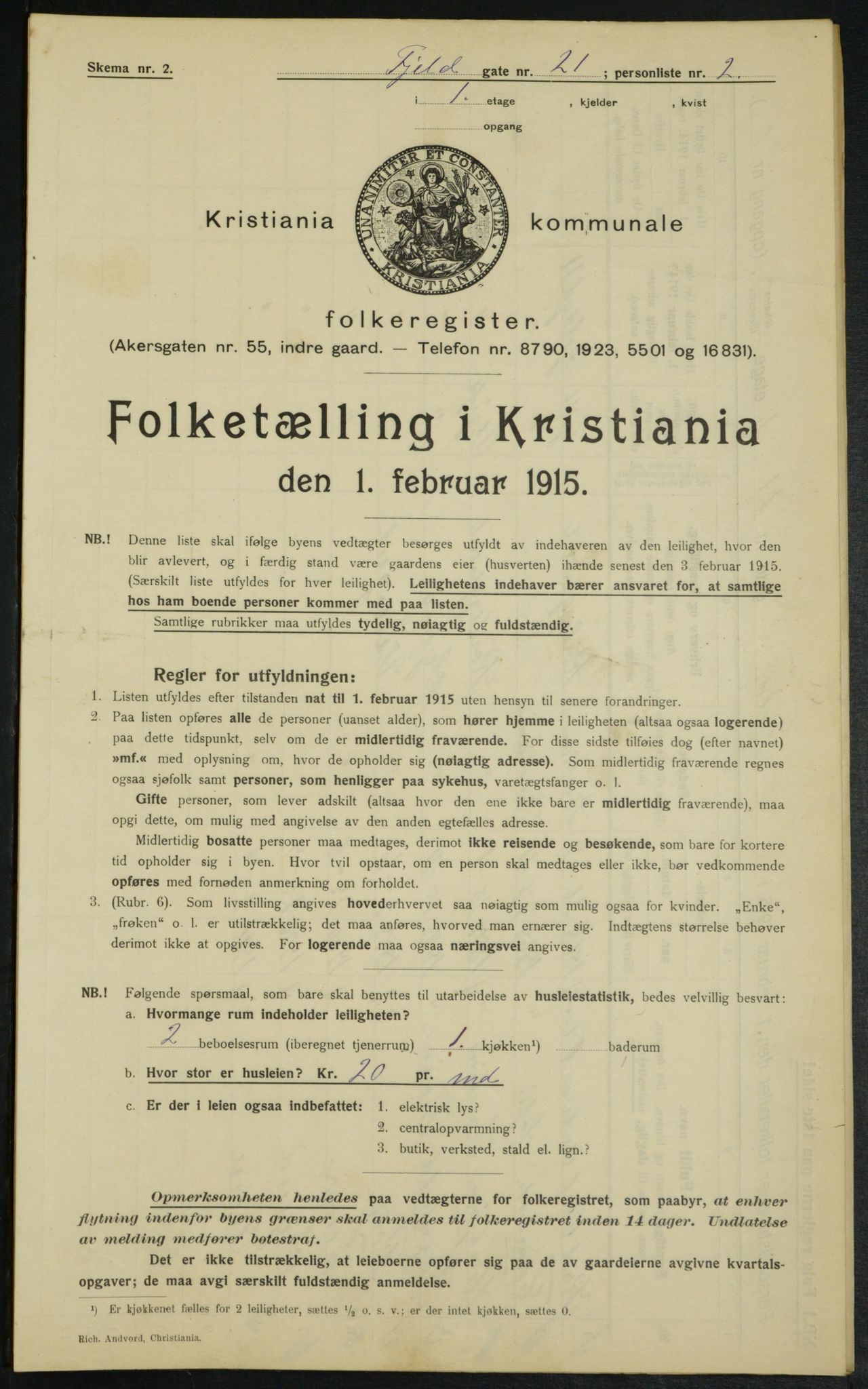 OBA, Kommunal folketelling 1.2.1915 for Kristiania, 1915, s. 23996