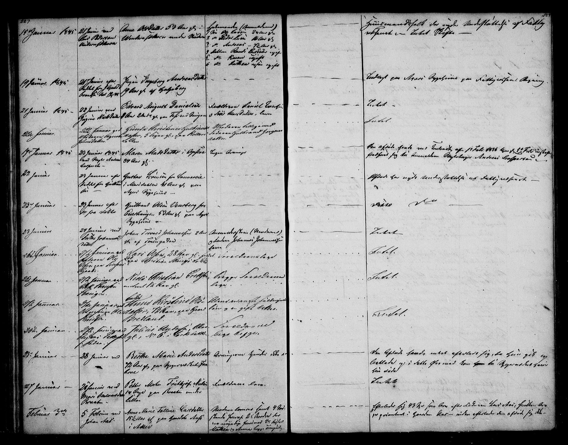 Aker sorenskriveri, SAO/A-10895/H/Ha/Haa/L0002: Dødsanmeldelsesprotokoll, 1839-1850, s. 227-228