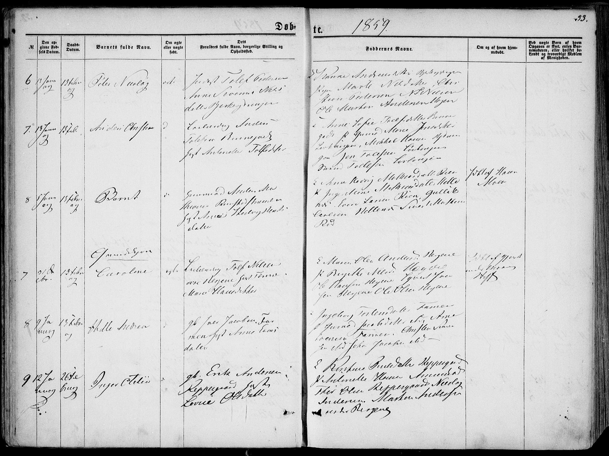 Hedrum kirkebøker, AV/SAKO-A-344/F/Fa/L0007: Ministerialbok nr. I 7, 1857-1868, s. 33