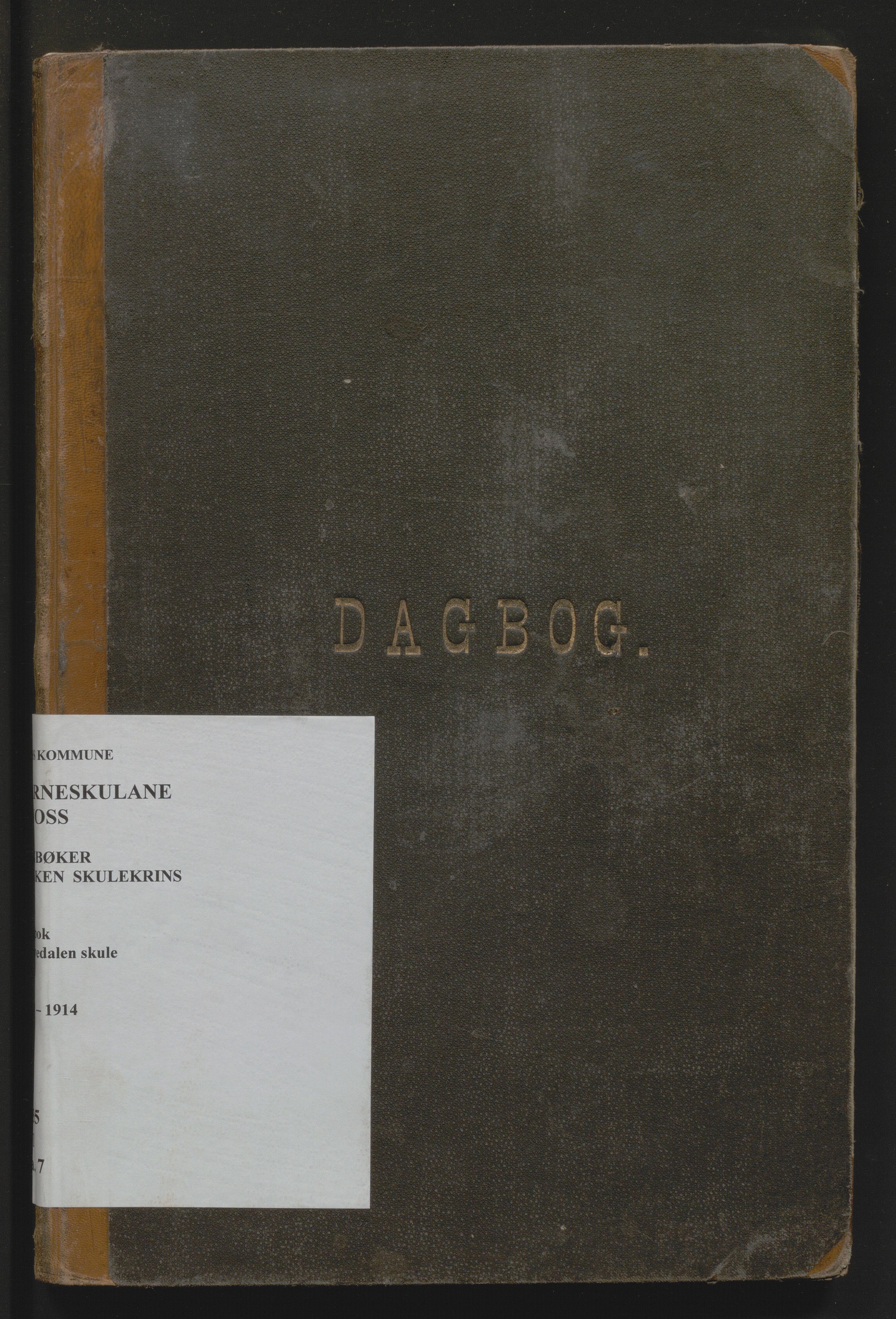 Voss kommune. Barneskulane, IKAH/1235-231/G/Ga/L0007: Dagbok for Dyrvedalen skule m/inventarliste, 1892-1914