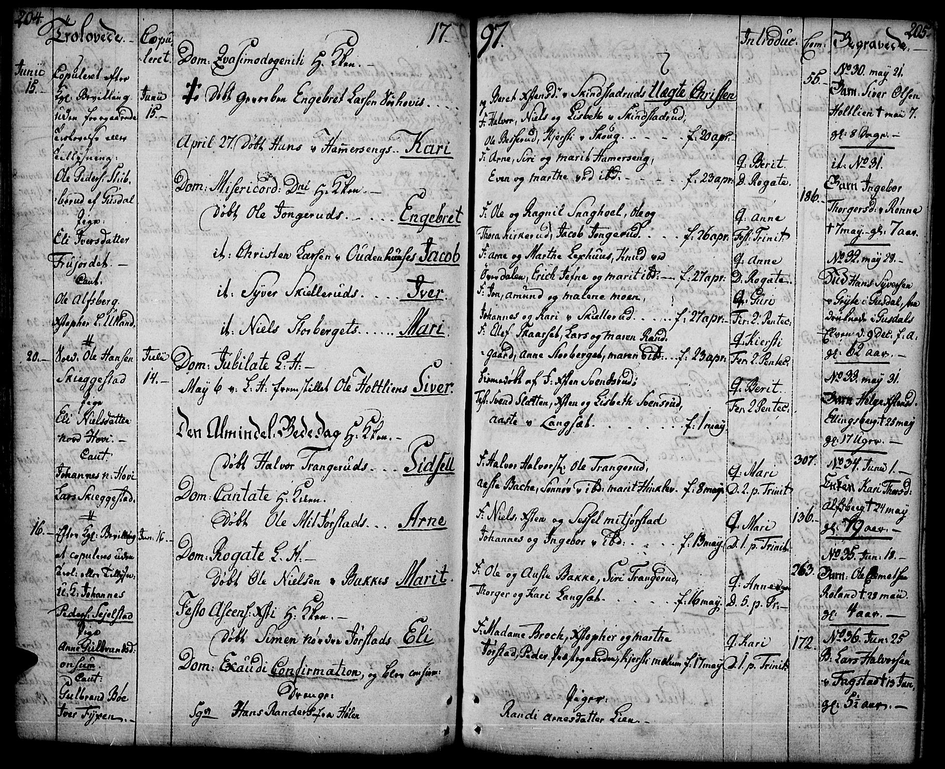 Fåberg prestekontor, AV/SAH-PREST-086/H/Ha/Haa/L0002: Ministerialbok nr. 2, 1775-1818, s. 204-205