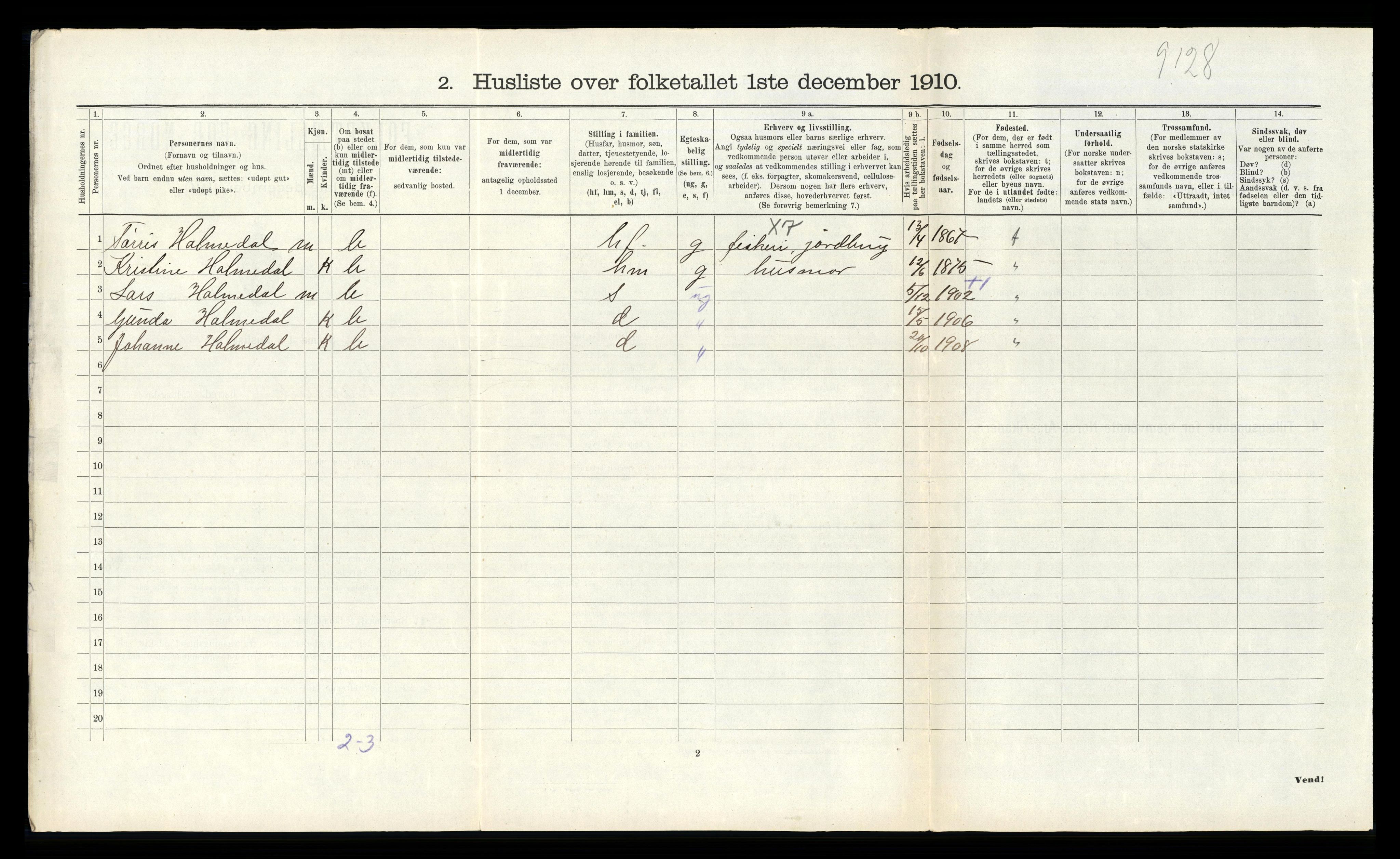 RA, Folketelling 1910 for 1212 Skånevik herred, 1910, s. 262