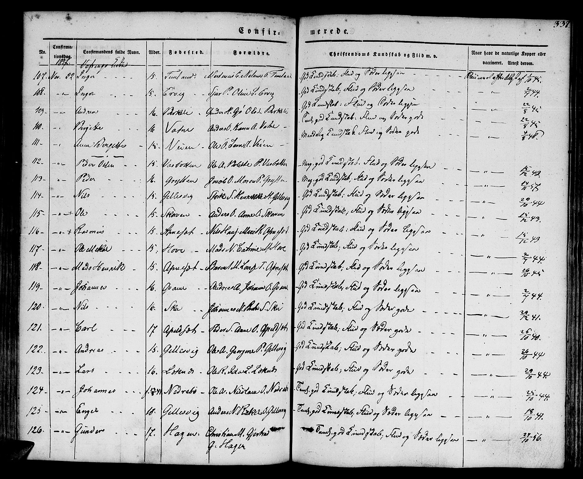 Førde sokneprestembete, AV/SAB-A-79901/H/Haa/Haaa/L0007: Ministerialbok nr. A 7, 1843-1860, s. 337