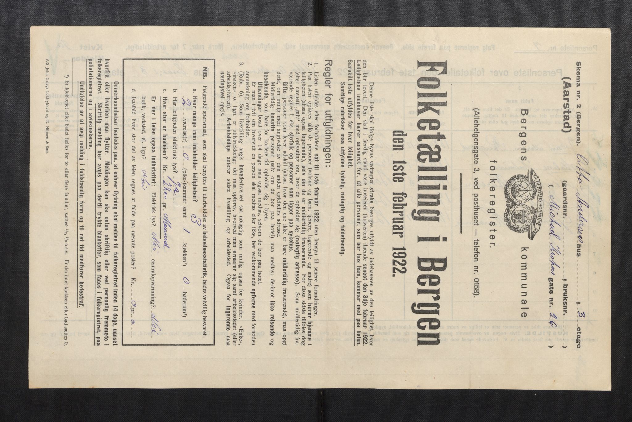 SAB, Kommunal folketelling 1922 for Bergen kjøpstad, 1922, s. 56409