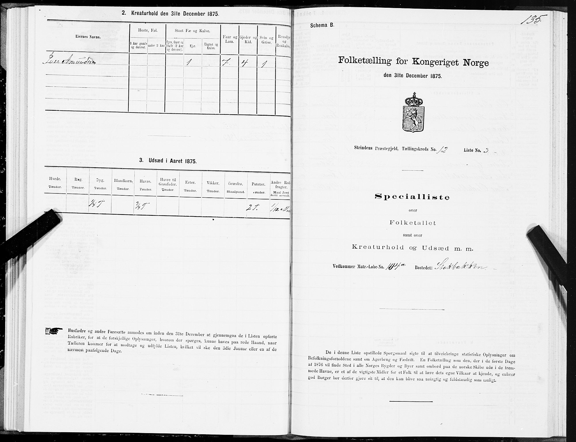 SAT, Folketelling 1875 for 1660P Strinda prestegjeld, 1875, s. 7135