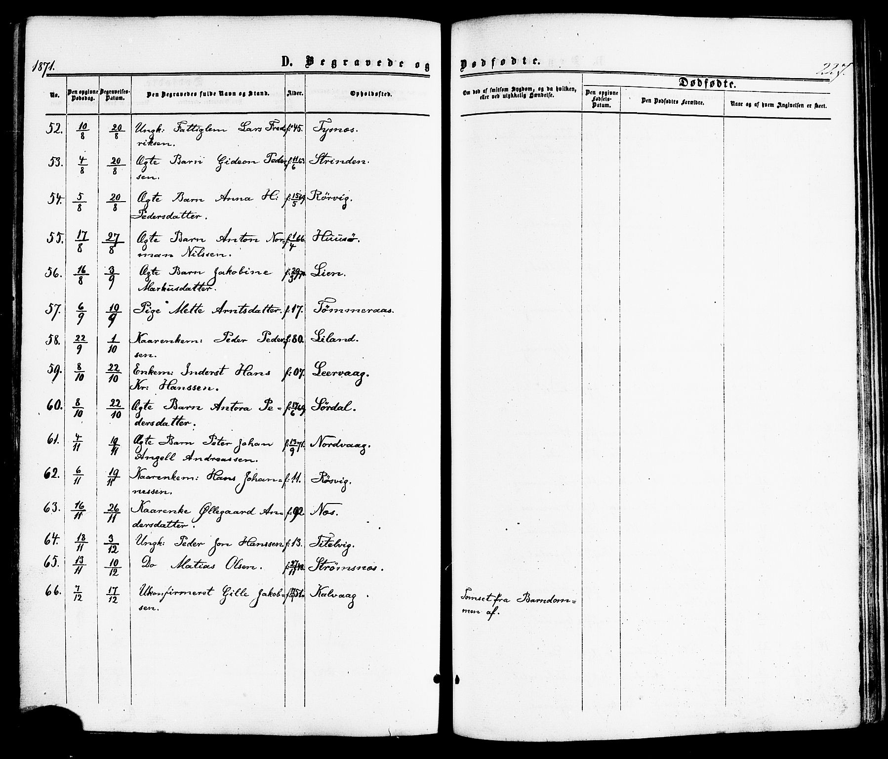 Ministerialprotokoller, klokkerbøker og fødselsregistre - Nordland, SAT/A-1459/859/L0845: Ministerialbok nr. 859A05, 1863-1877, s. 227