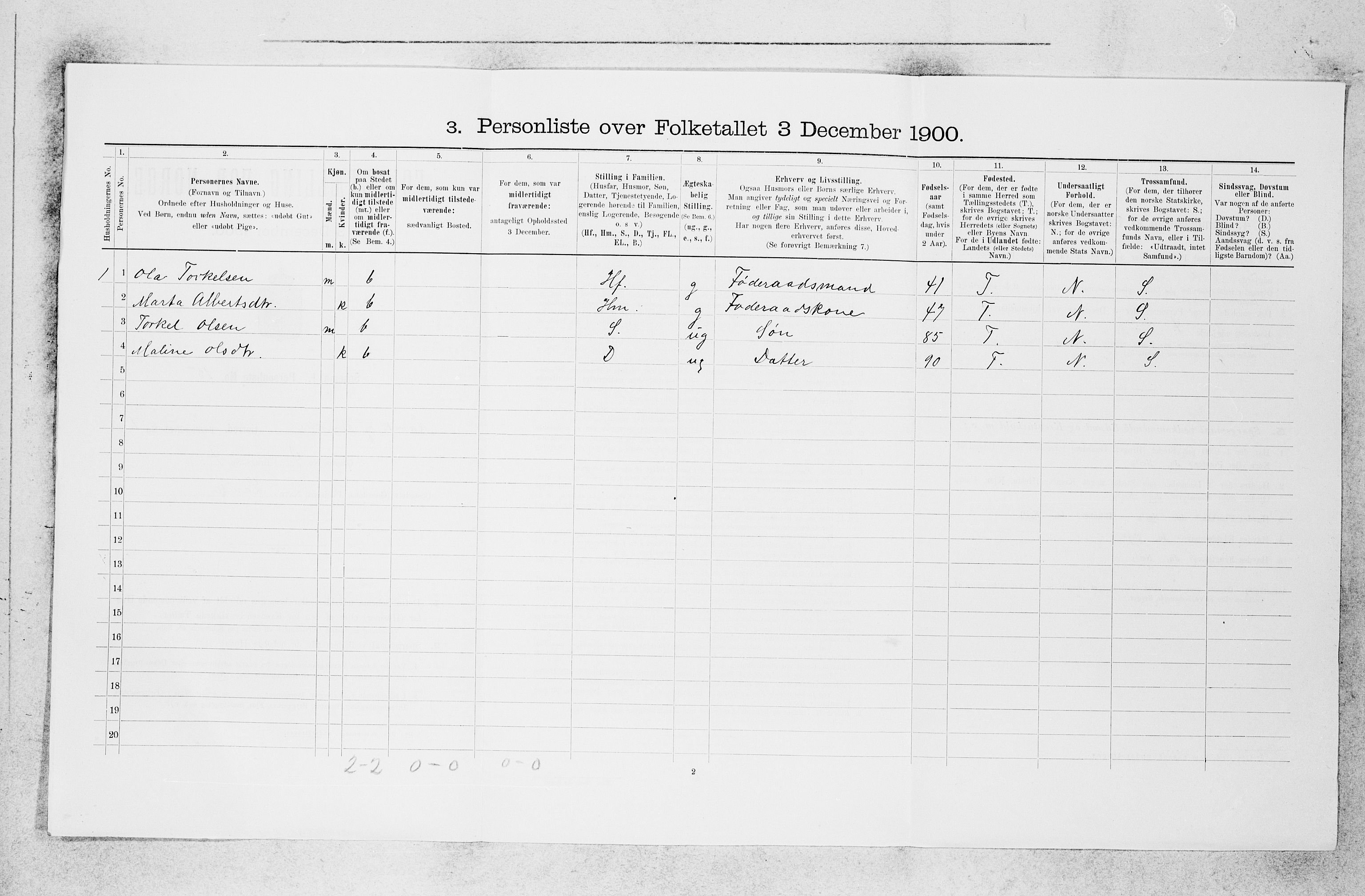 SAB, Folketelling 1900 for 1415 Lavik og Brekke herred, 1900, s. 73