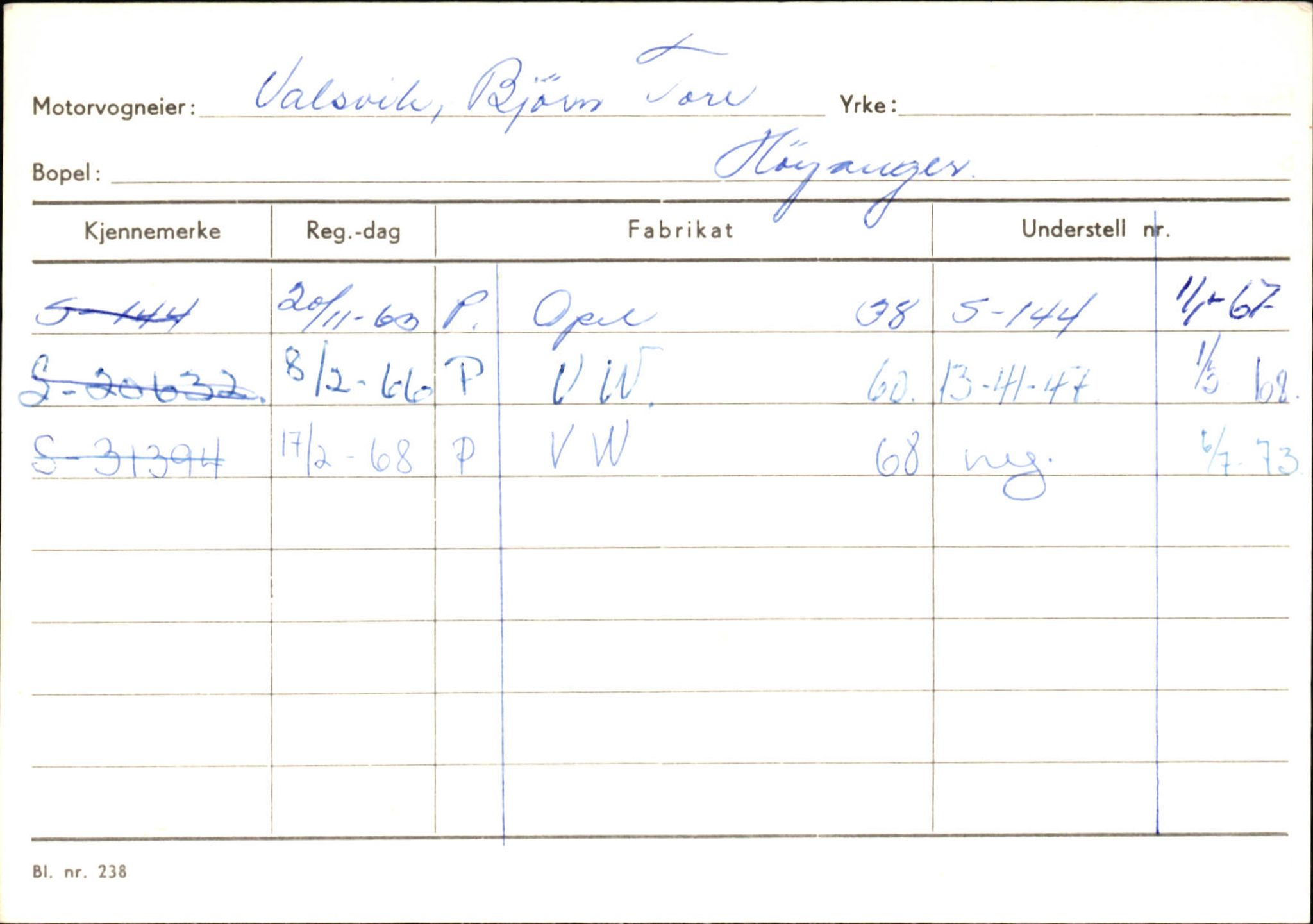 Statens vegvesen, Sogn og Fjordane vegkontor, SAB/A-5301/4/F/L0131: Eigarregister Høyanger P-Å. Stryn S-Å, 1945-1975, s. 758