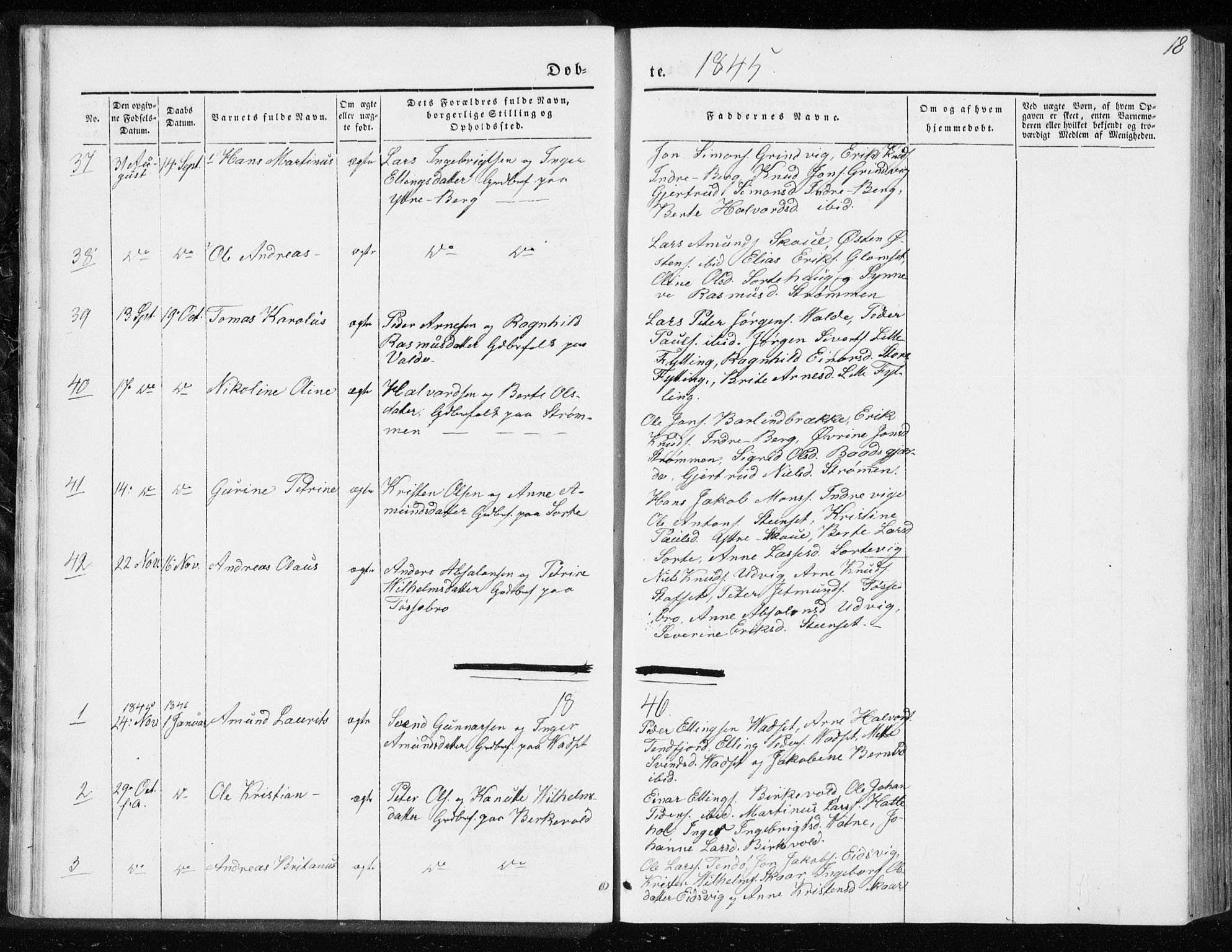 Ministerialprotokoller, klokkerbøker og fødselsregistre - Møre og Romsdal, AV/SAT-A-1454/528/L0415: Residerende kapellans bok nr. 528B03, 1843-1852, s. 18