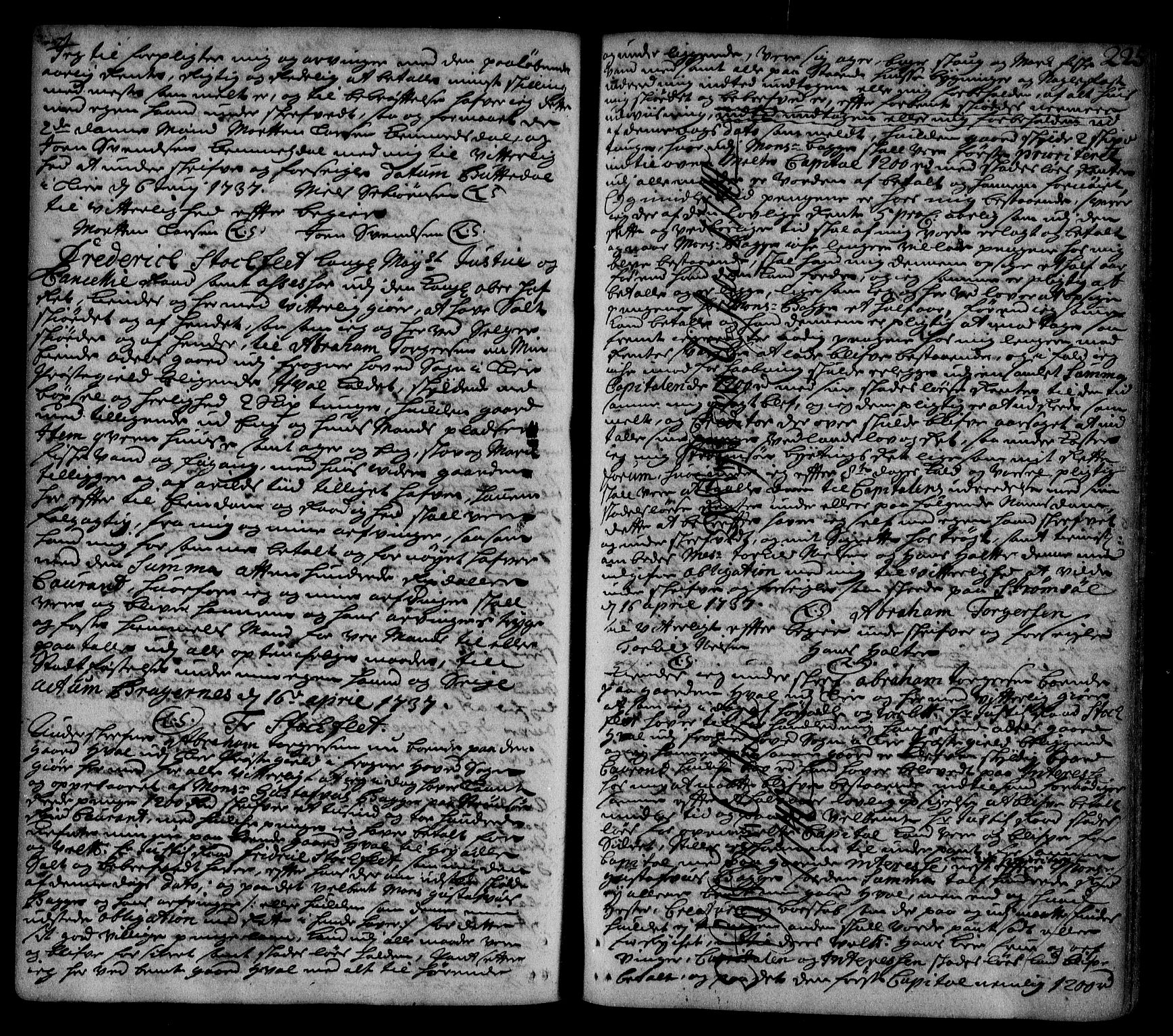 Lier, Røyken og Hurum sorenskriveri, SAKO/A-89/G/Ga/Gaa/L0002: Pantebok nr. II, 1725-1755, s. 225