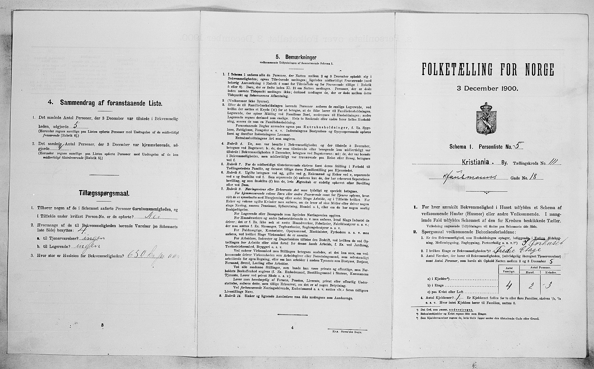 SAO, Folketelling 1900 for 0301 Kristiania kjøpstad, 1900, s. 33322