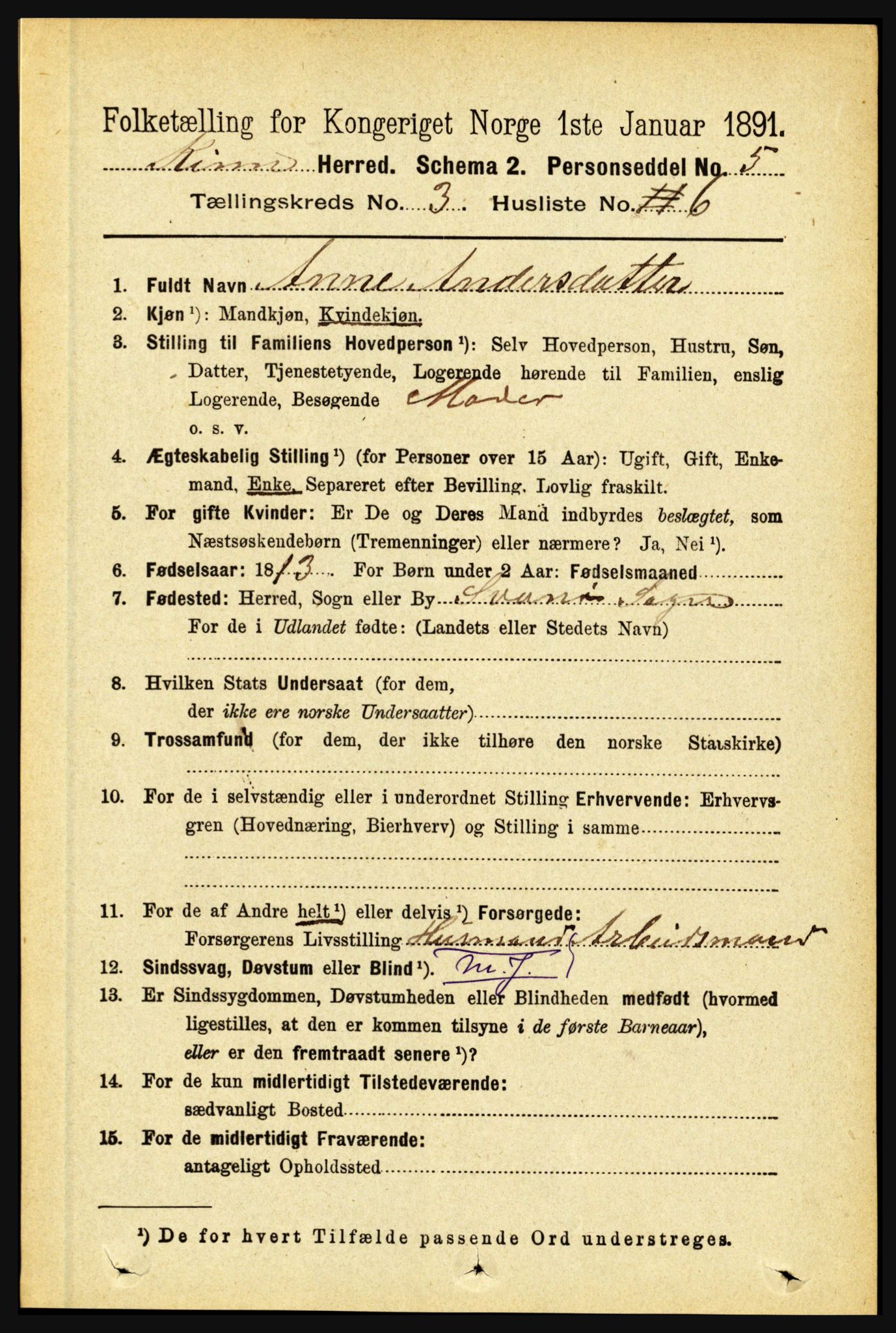 RA, Folketelling 1891 for 1437 Kinn herred, 1891, s. 984