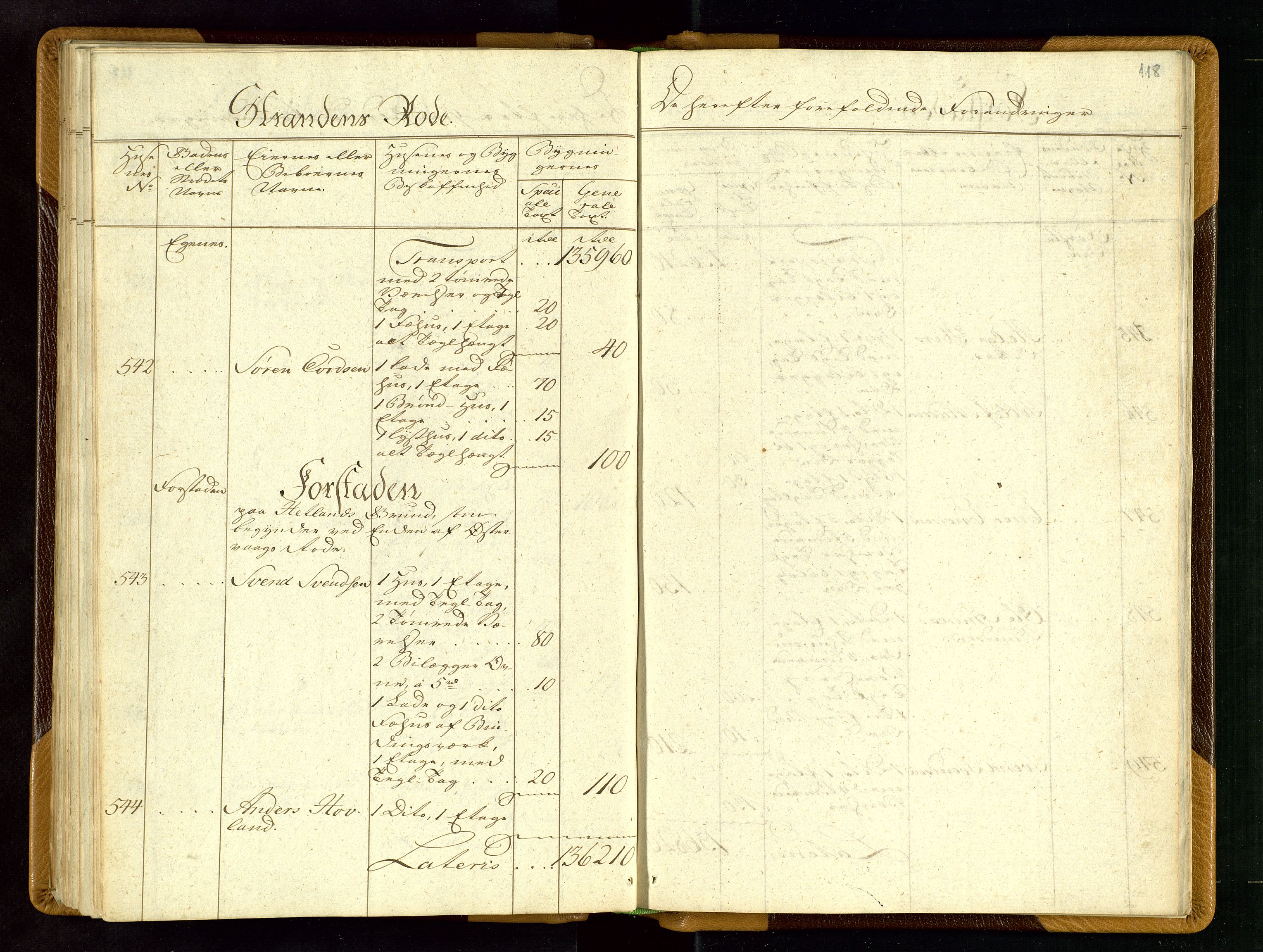Fylkesmannen i Rogaland, AV/SAST-A-101928/99/3/312/312CE/L0001B: BRANNTAKSTPROTOKOLL FOR STAVANGER BY, 1797, s. 117b-118a