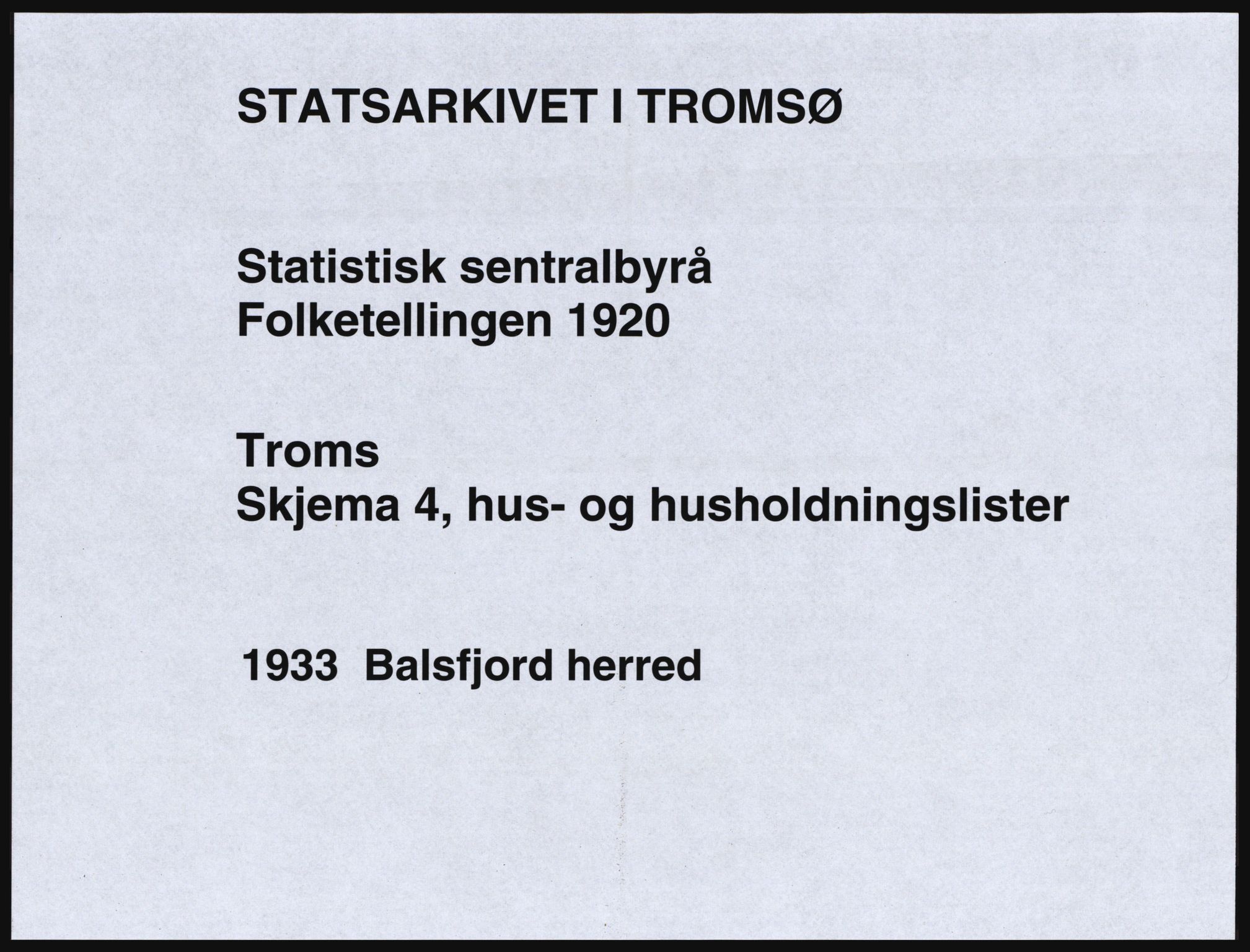 SATØ, Folketelling 1920 for 1933 Balsfjord herred, 1920, s. 52