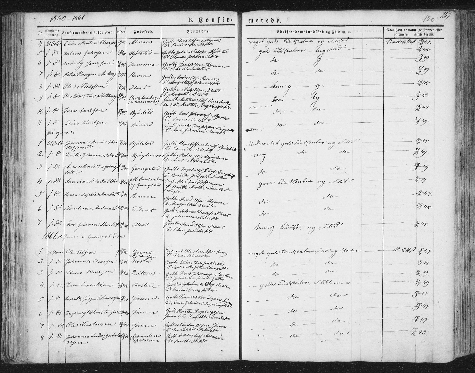 Ministerialprotokoller, klokkerbøker og fødselsregistre - Nord-Trøndelag, AV/SAT-A-1458/758/L0513: Ministerialbok nr. 758A02 /1, 1839-1868, s. 120