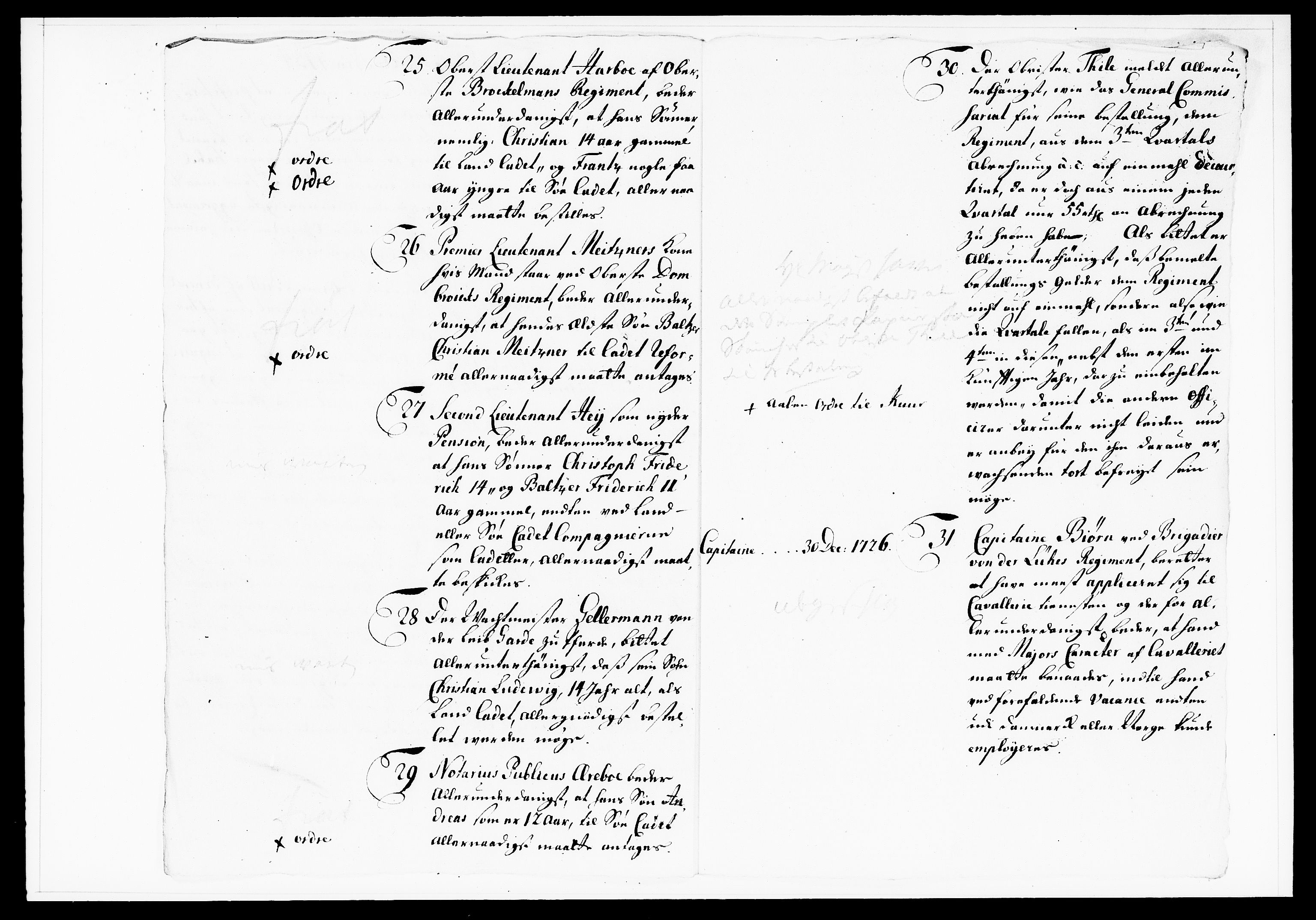 Krigskollegiet, Krigskancelliet, DRA/A-0006/-/1114-1121: Refererede sager, 1734, s. 481