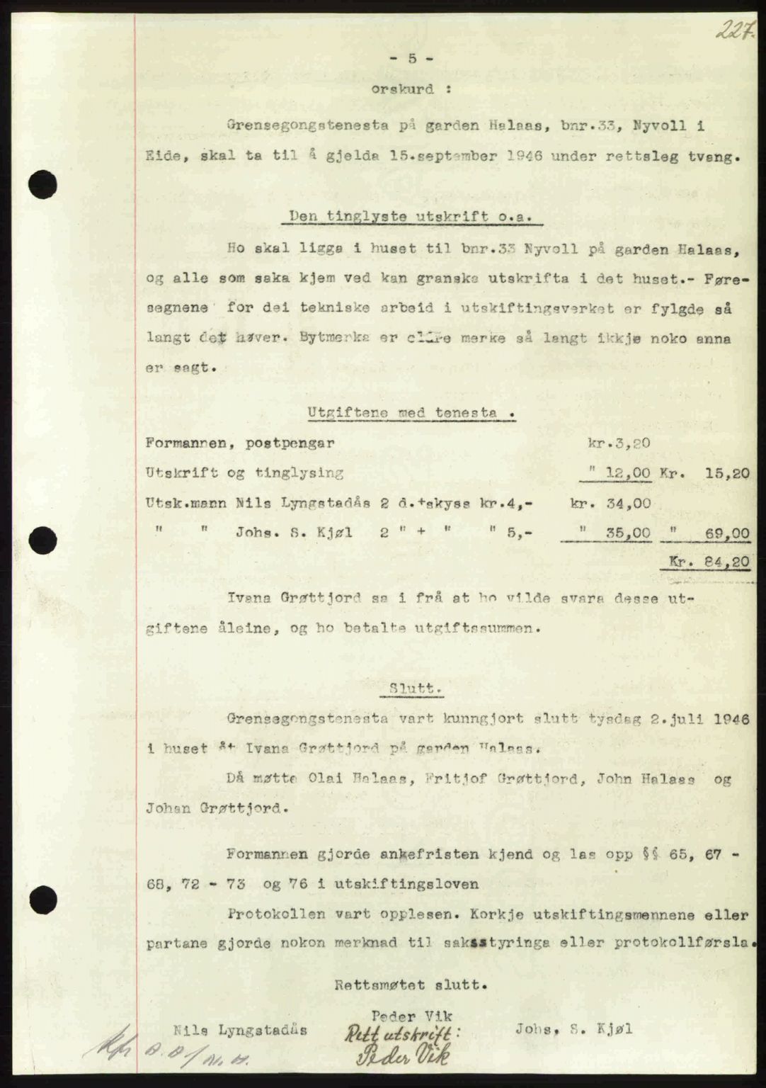 Nordmøre sorenskriveri, AV/SAT-A-4132/1/2/2Ca: Pantebok nr. A104, 1947-1947, Dagboknr: 427/1947