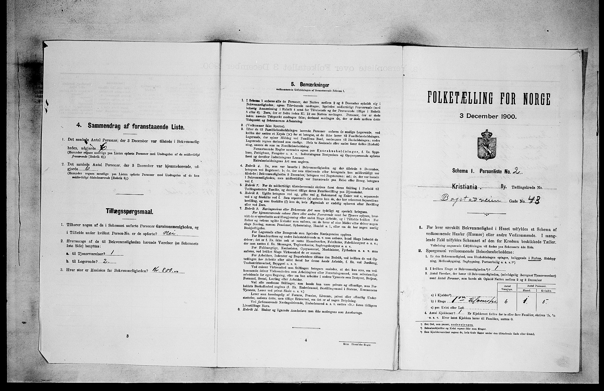 SAO, Folketelling 1900 for 0301 Kristiania kjøpstad, 1900, s. 6521