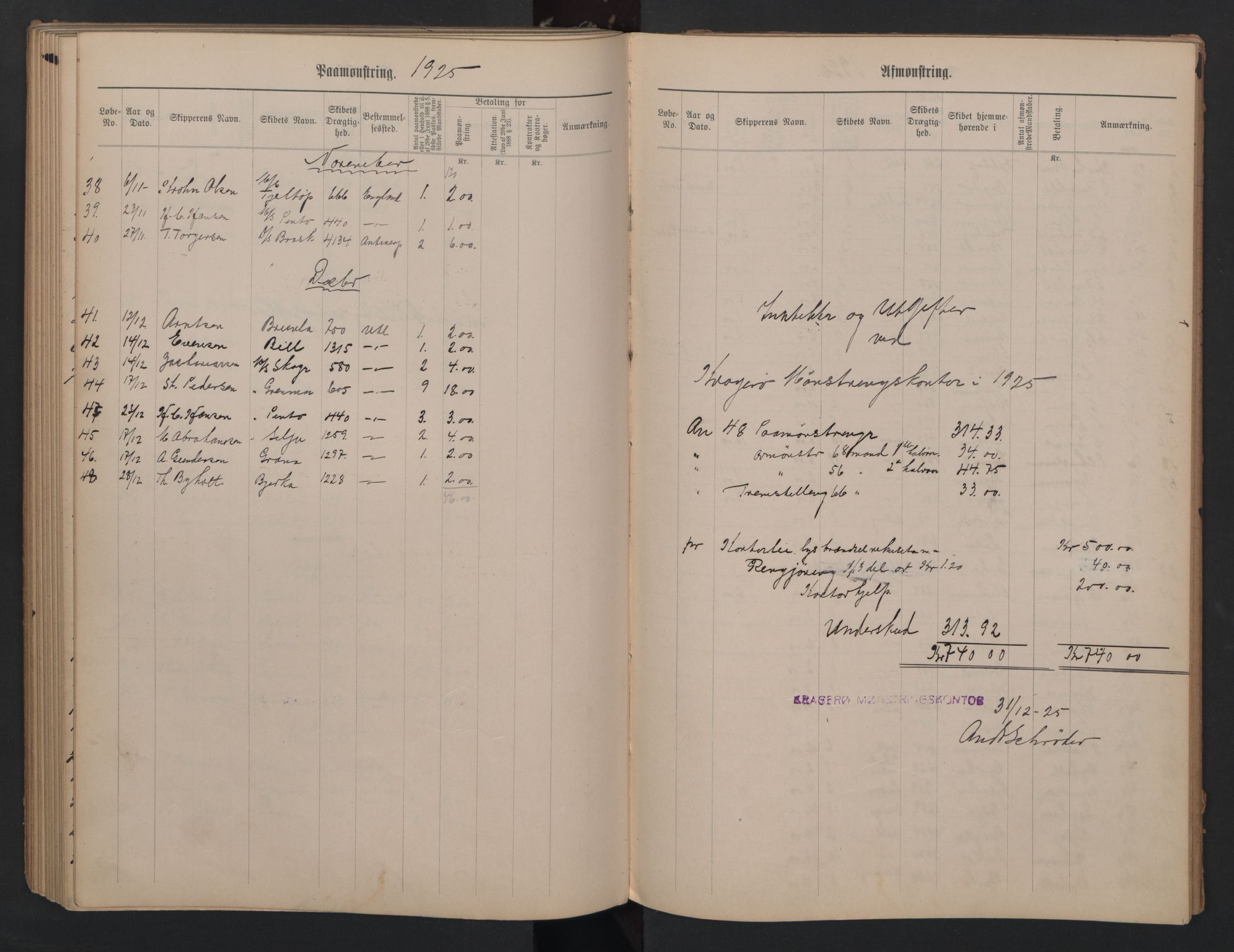 Kragerø innrulleringskontor, AV/SAKO-A-830/H/Ha/L0003: Mønstringsjournal, 1911-1930, s. 89