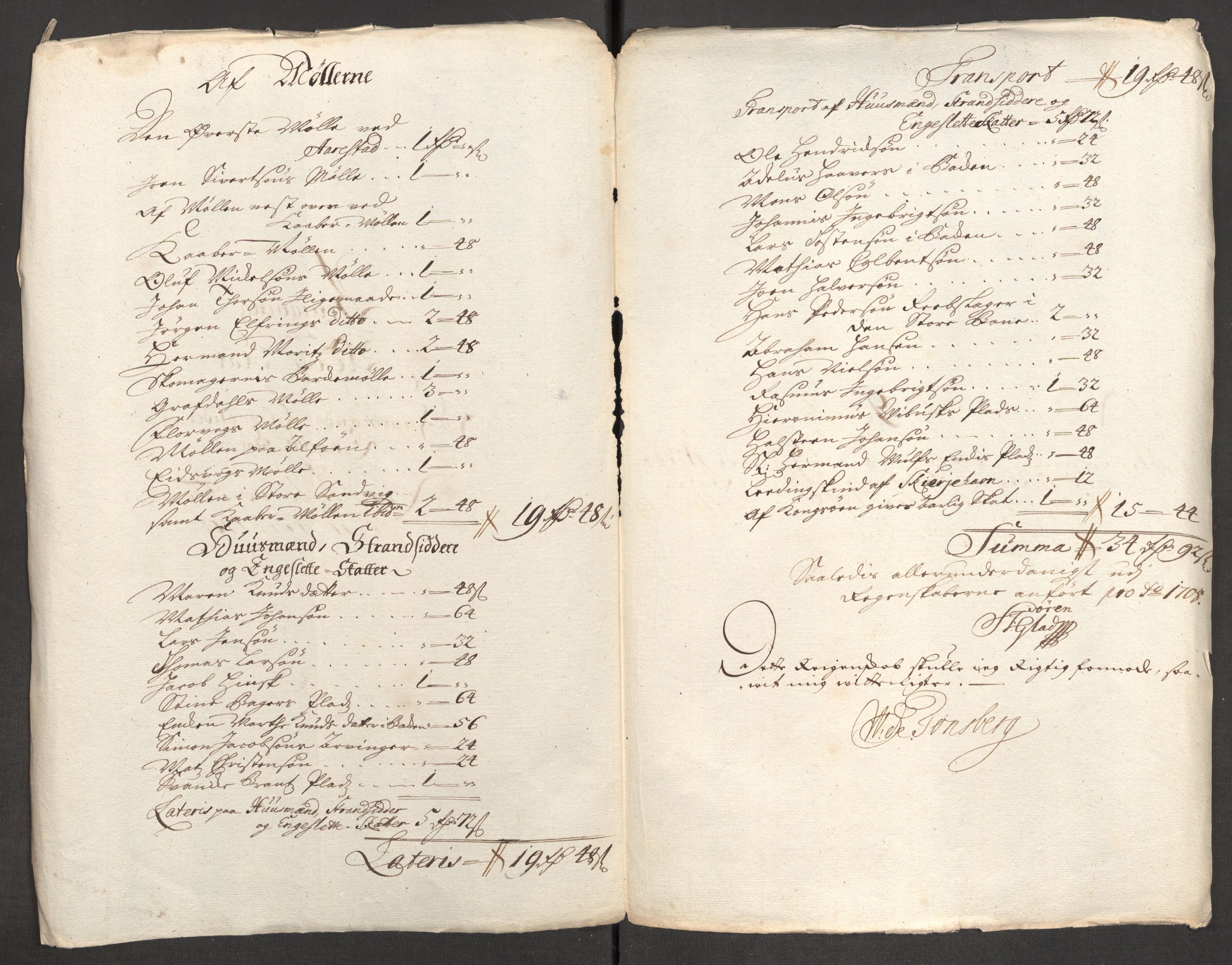 Rentekammeret inntil 1814, Reviderte regnskaper, Fogderegnskap, RA/EA-4092/R51/L3189: Fogderegnskap Nordhordland og Voss, 1708, s. 243