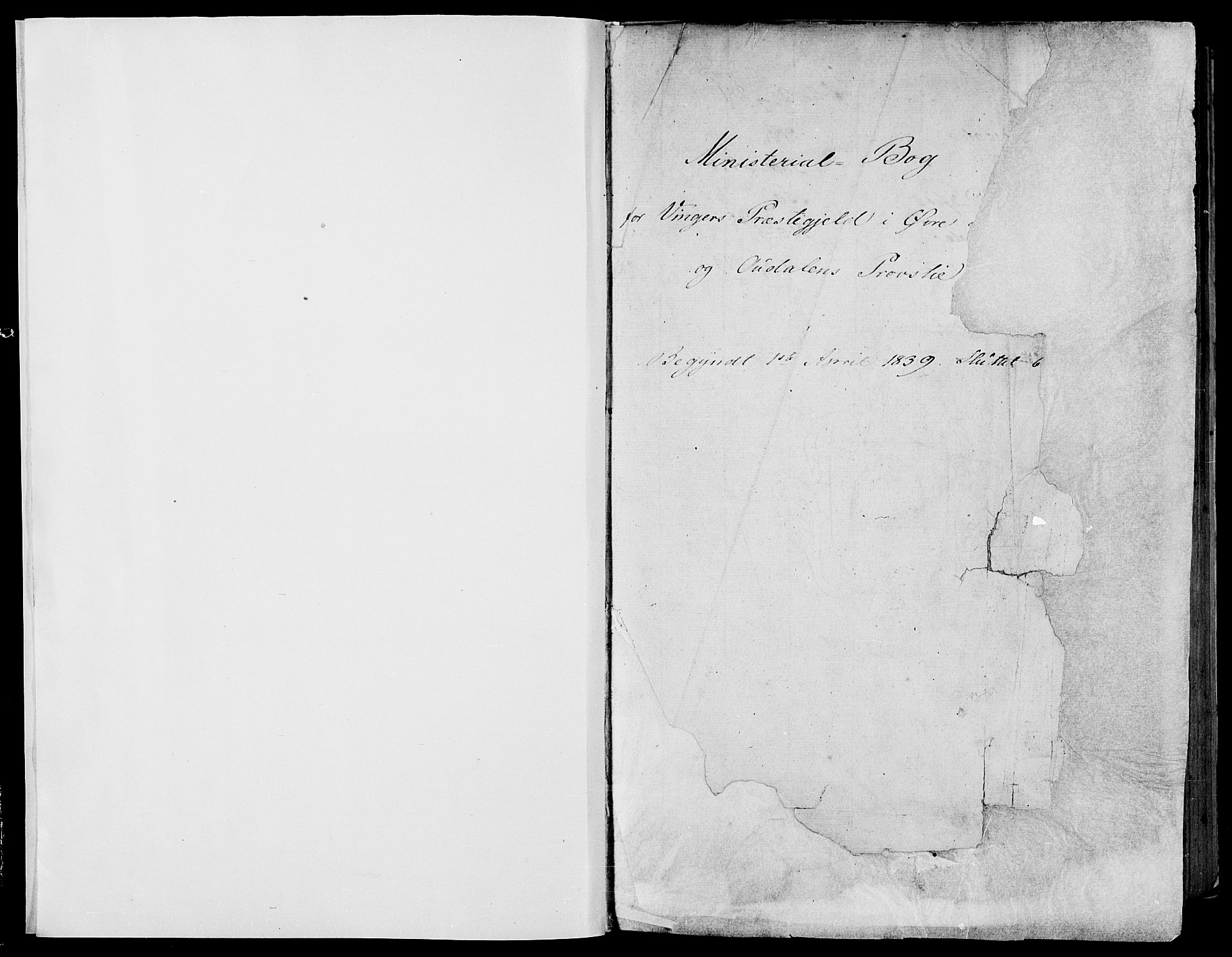 Vinger prestekontor, SAH/PREST-024/H/Ha/Haa/L0008: Ministerialbok nr. 8, 1839-1847, s. 1