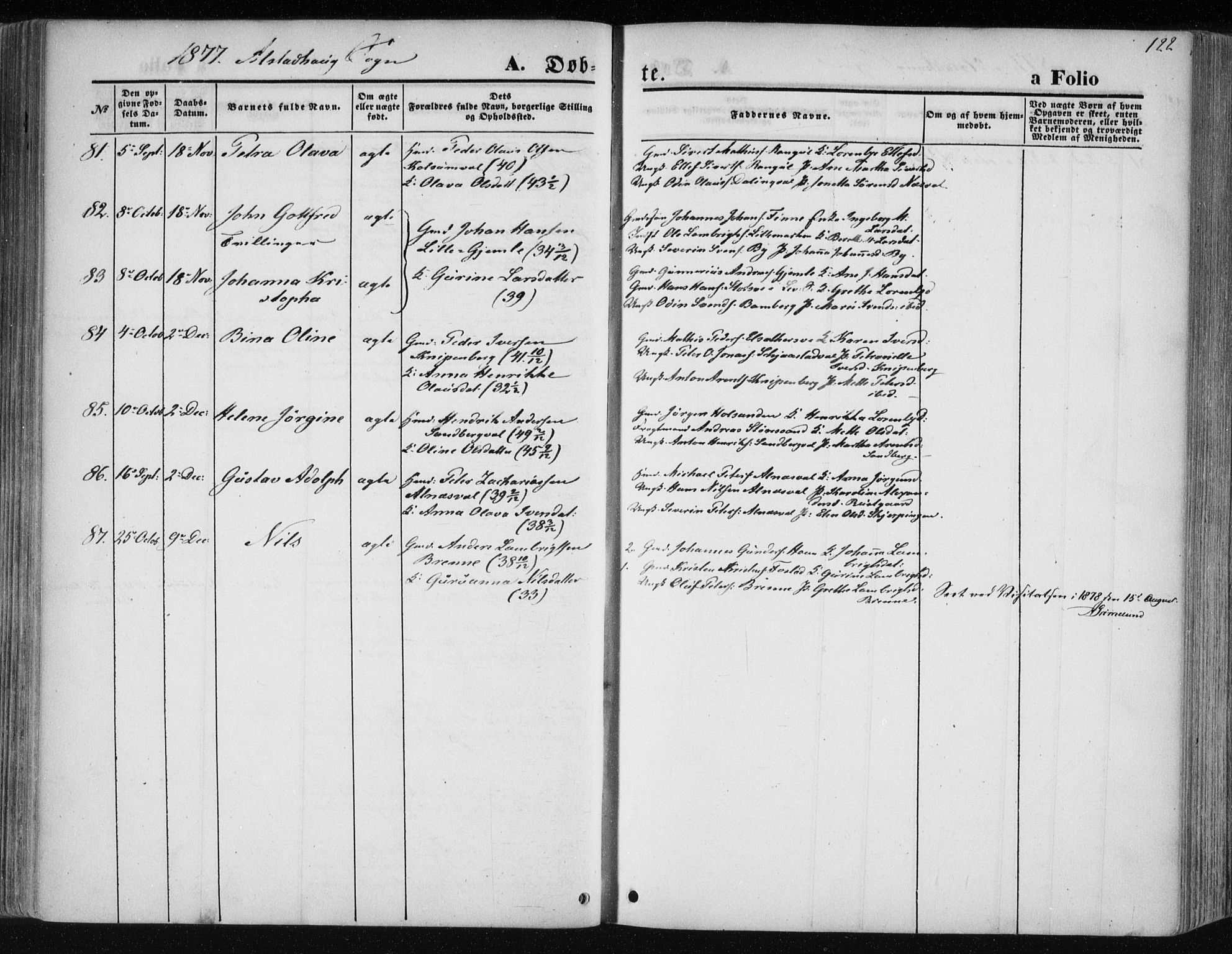 Ministerialprotokoller, klokkerbøker og fødselsregistre - Nord-Trøndelag, AV/SAT-A-1458/717/L0157: Ministerialbok nr. 717A08 /1, 1863-1877, s. 122