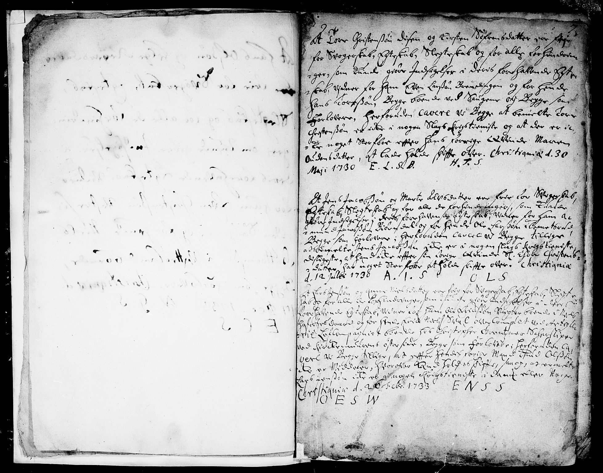 Aker prestekontor kirkebøker, AV/SAO-A-10861/L/L0001: Forlovererklæringer nr. 1, 1730-1735, s. 6-7