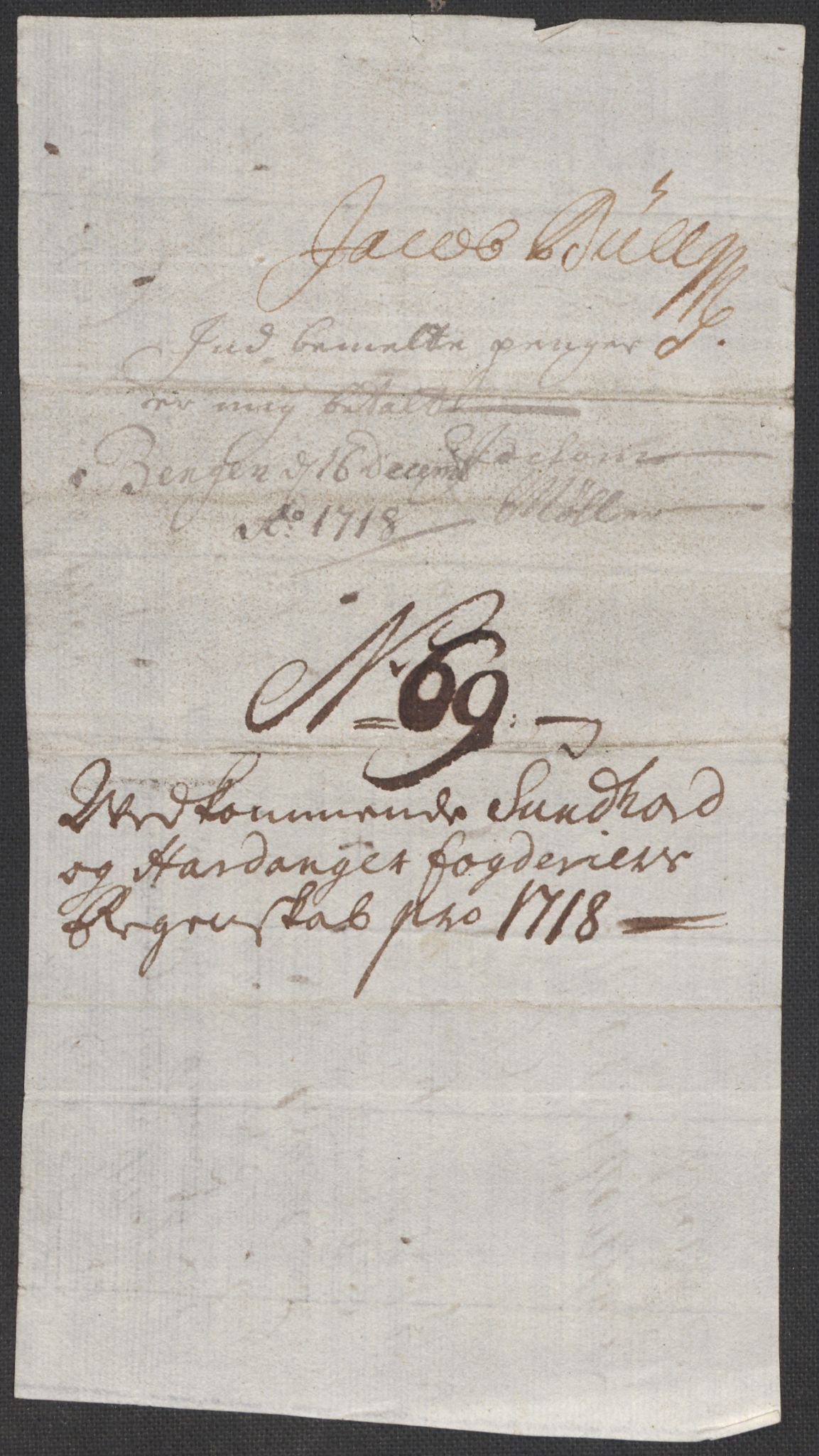 Rentekammeret inntil 1814, Reviderte regnskaper, Fogderegnskap, RA/EA-4092/R48/L2996: Fogderegnskap Sunnhordland og Hardanger, 1718, s. 75