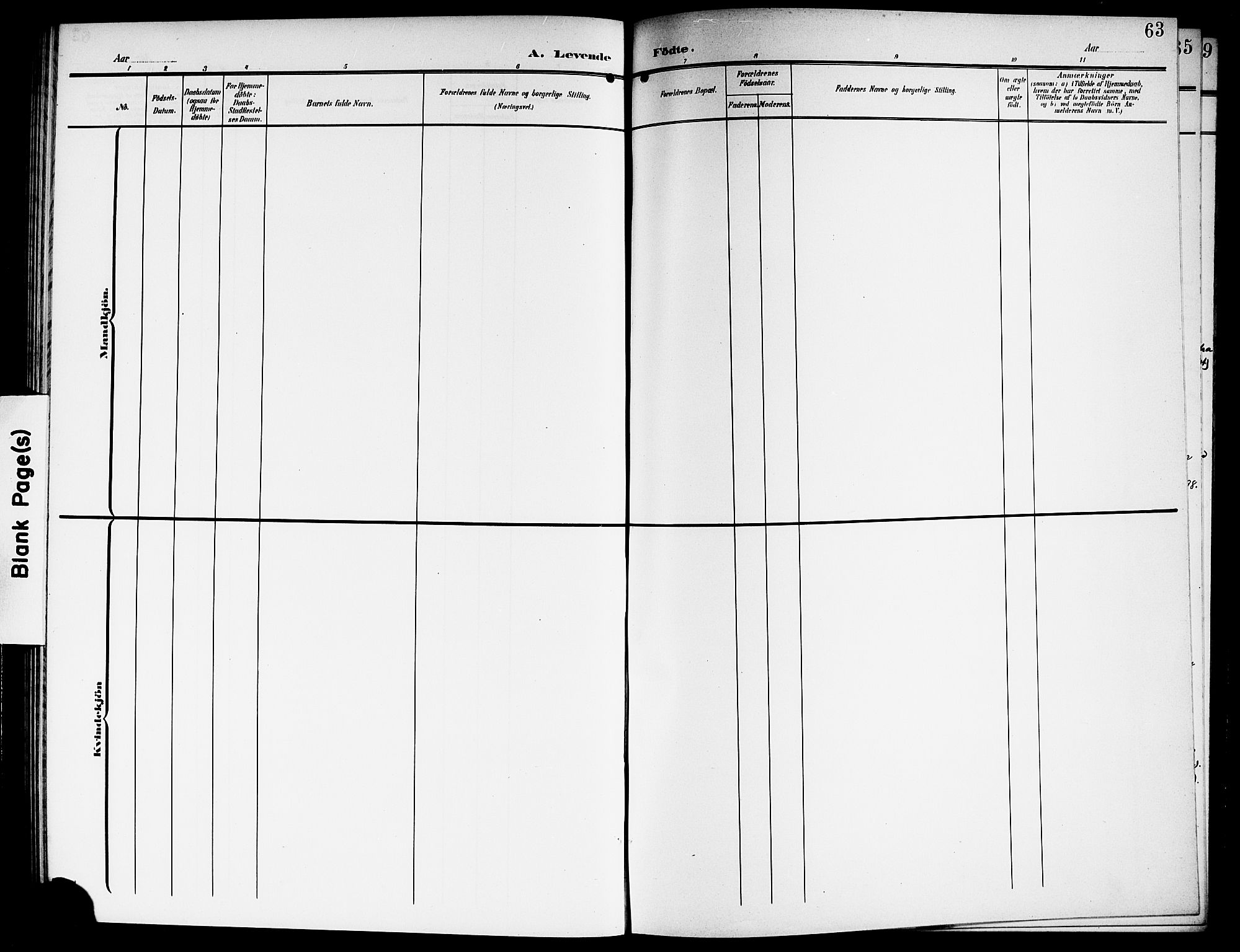 Sørum prestekontor Kirkebøker, AV/SAO-A-10303/G/Ga/L0007: Klokkerbok nr. I 7, 1907-1917, s. 63