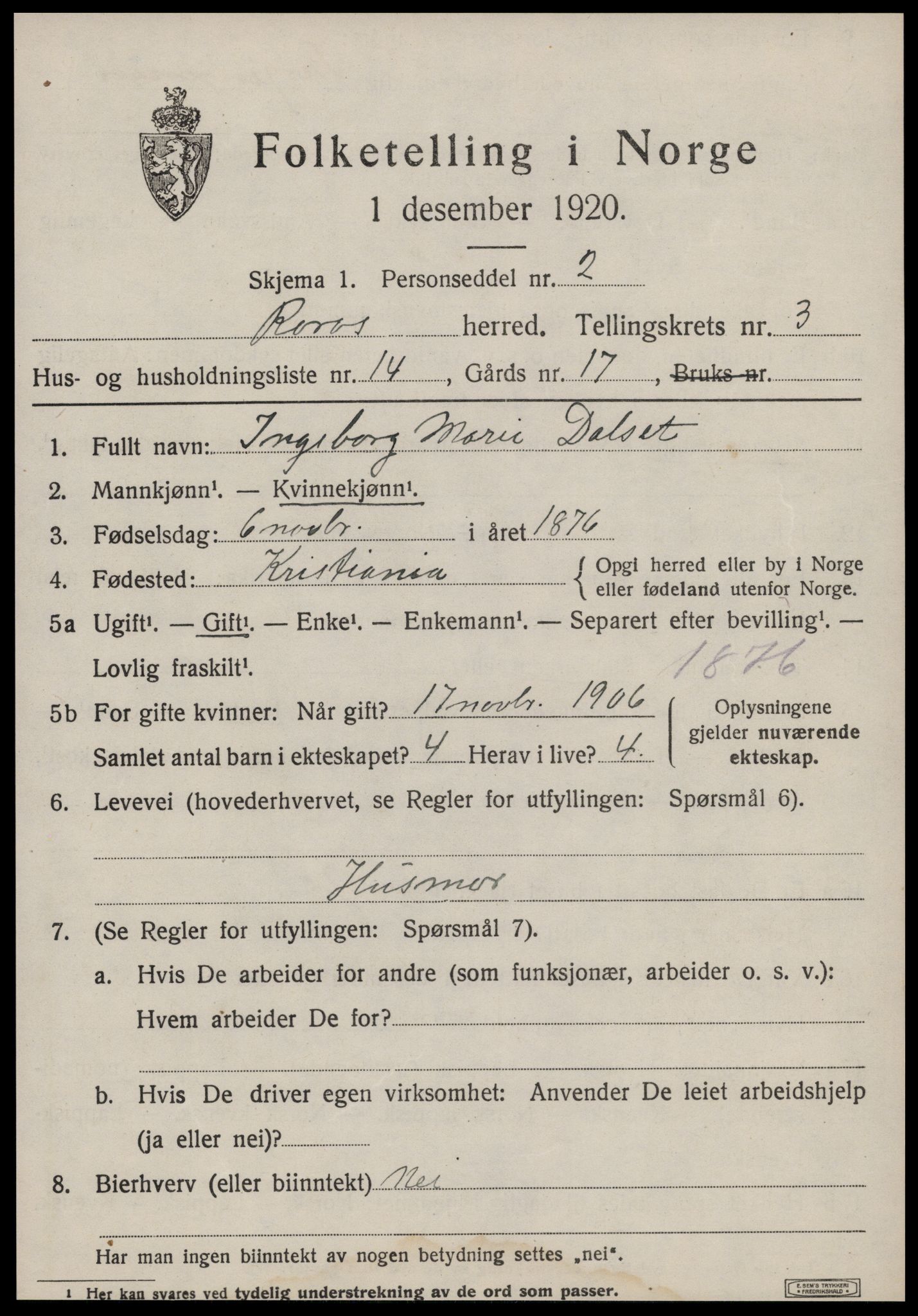 SAT, Folketelling 1920 for 1640 Røros herred, 1920, s. 4122