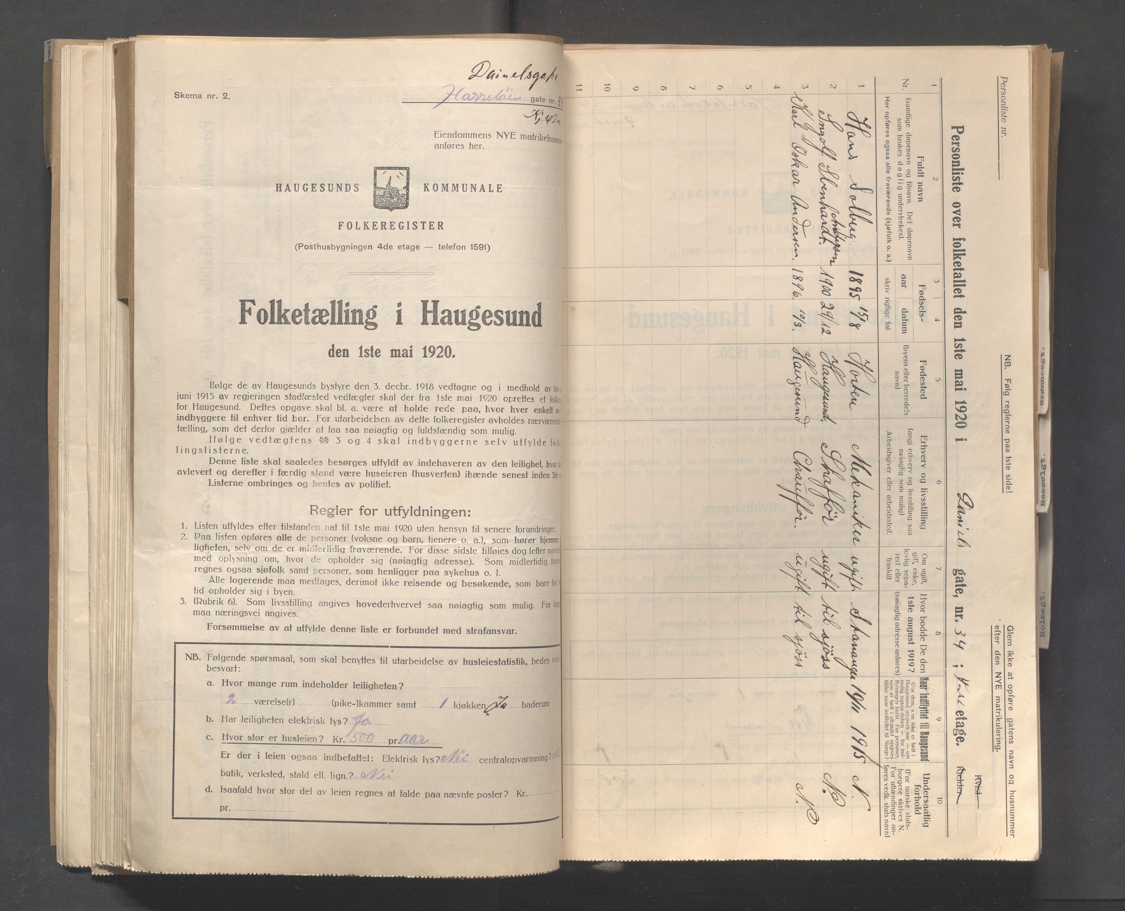 IKAR, Kommunal folketelling 1.5.1920 for Haugesund, 1920, s. 5682