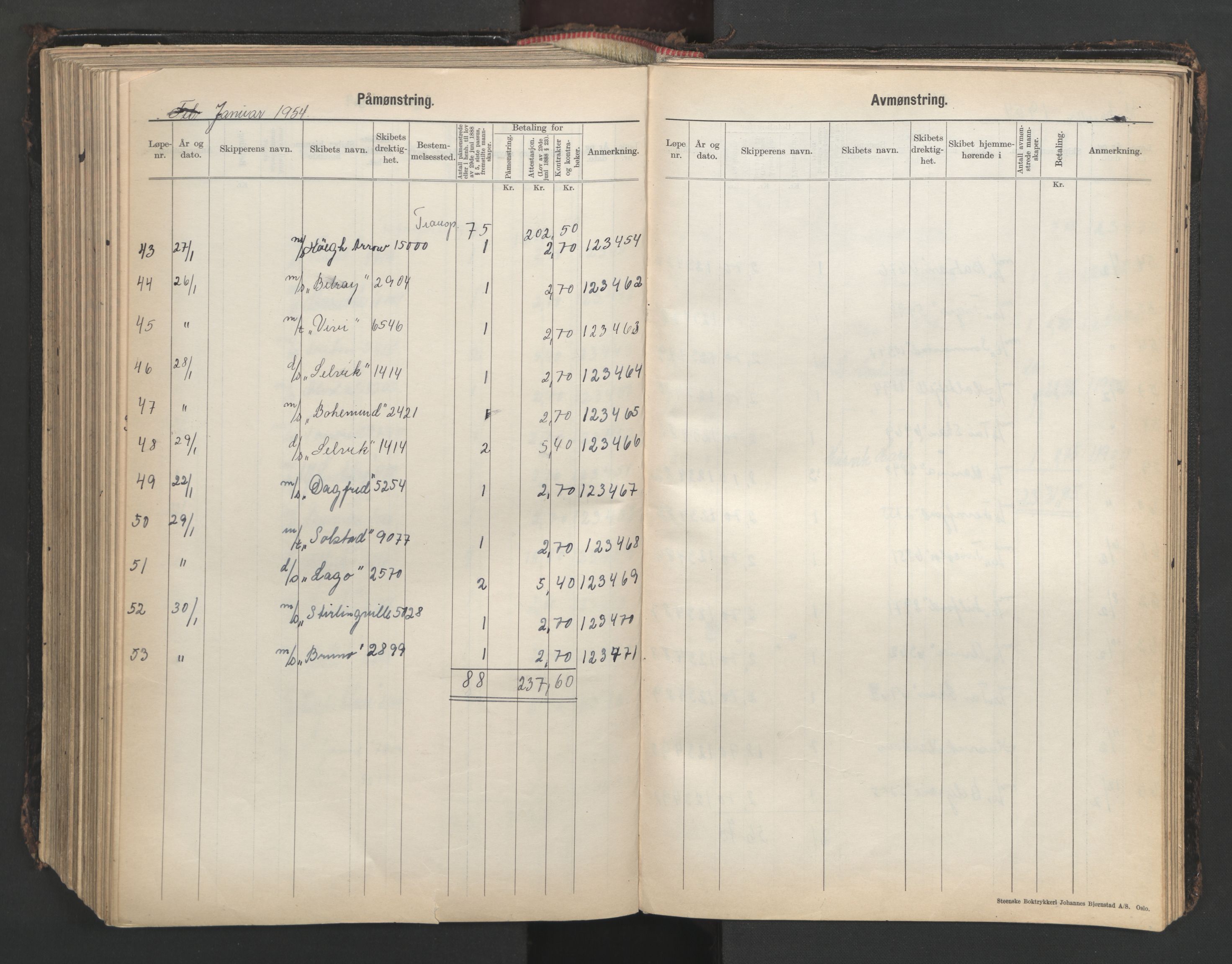 Tønsberg innrulleringskontor, SAKO/A-786/H/Ha/L0009: Mønstringsjournal, 1939-1955, s. 396