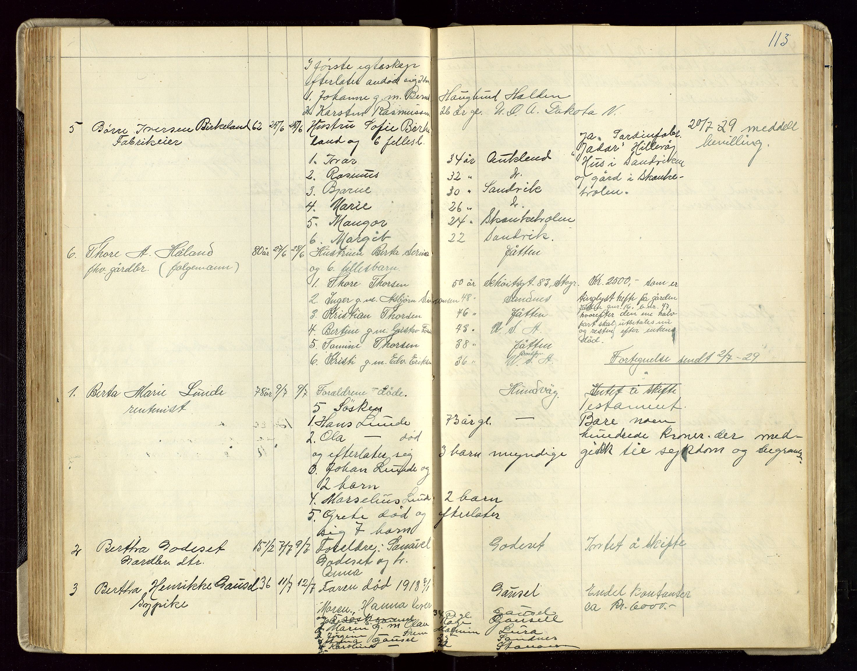 Hetland lensmannskontor, AV/SAST-A-100101/Gga/L0003: Dødsfallprotokoll (med alfabetisk navneregister), 1921-1936, s. 113