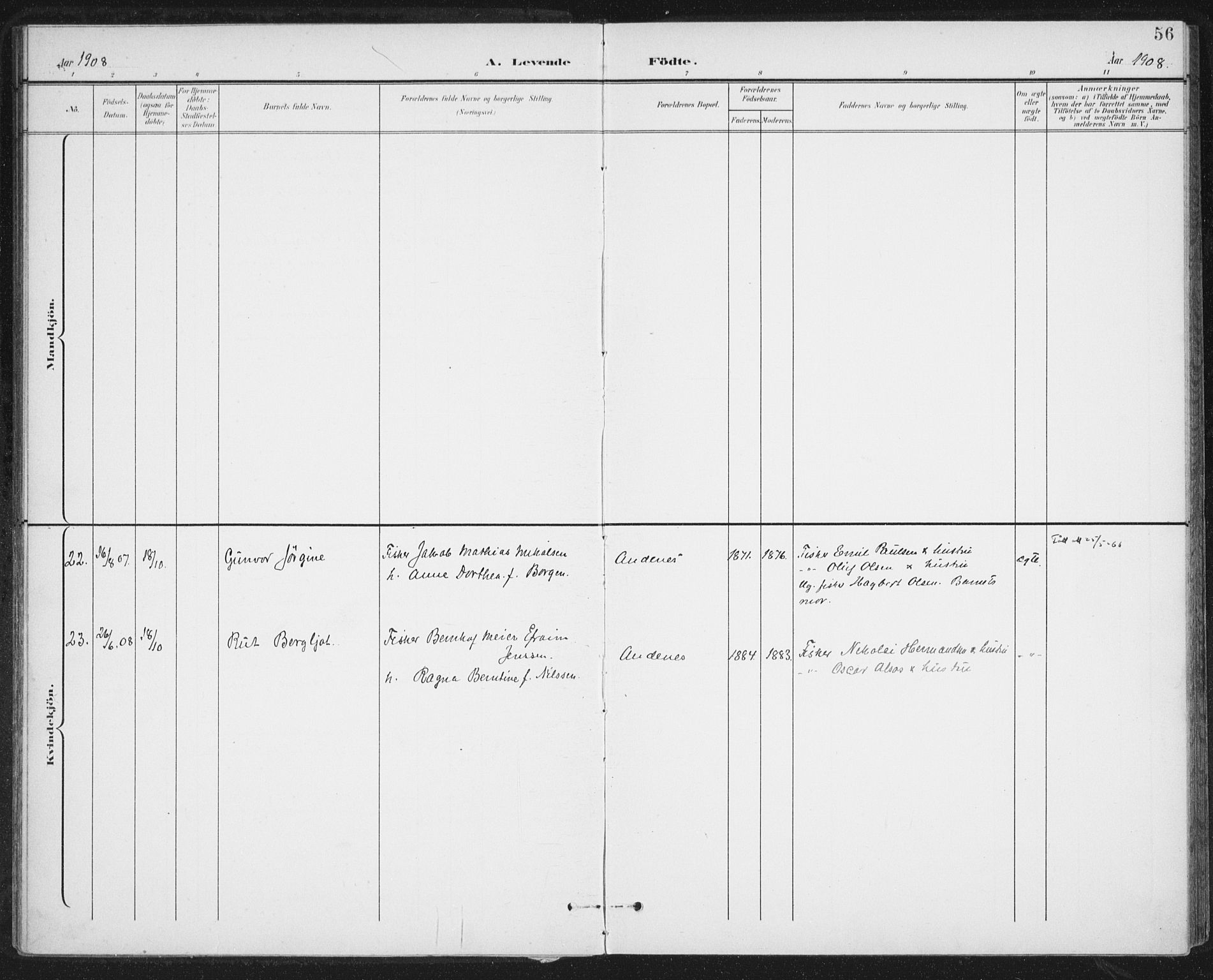 Ministerialprotokoller, klokkerbøker og fødselsregistre - Nordland, AV/SAT-A-1459/899/L1437: Ministerialbok nr. 899A05, 1897-1908, s. 56