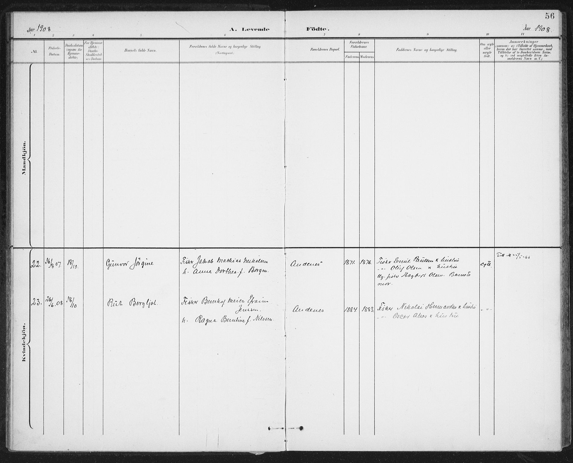 Ministerialprotokoller, klokkerbøker og fødselsregistre - Nordland, SAT/A-1459/899/L1437: Ministerialbok nr. 899A05, 1897-1908, s. 56