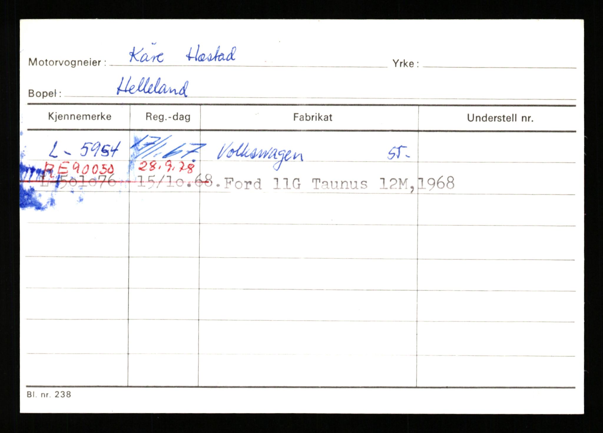 Stavanger trafikkstasjon, SAST/A-101942/0/H/L0016: Holmevik - Høyland, 1930-1971, s. 2117