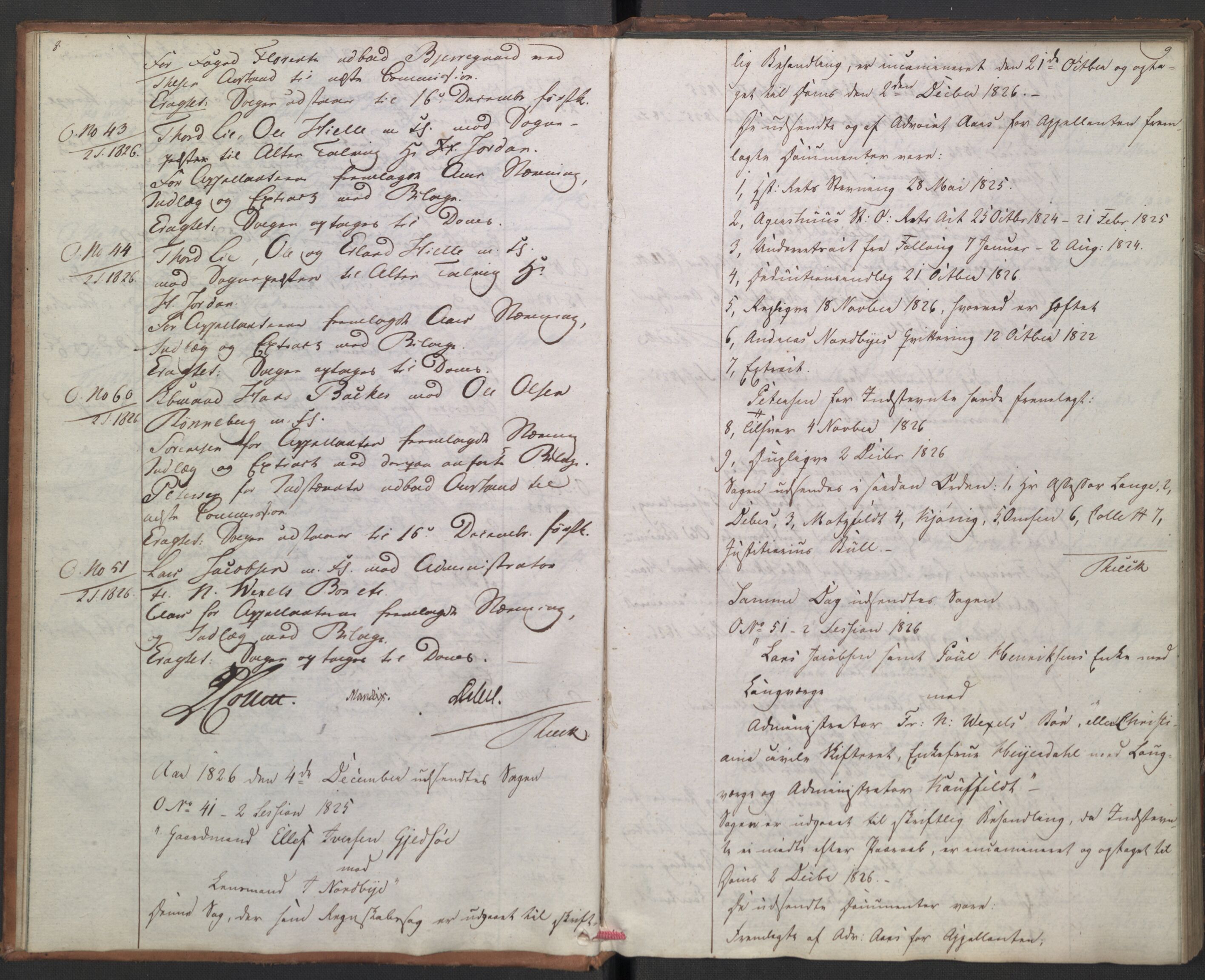 Høyesterett, AV/RA-S-1002/E/Ef/L0003: Protokoll over saker som gikk til skriftlig behandling, 1826-1831, s. 8-9