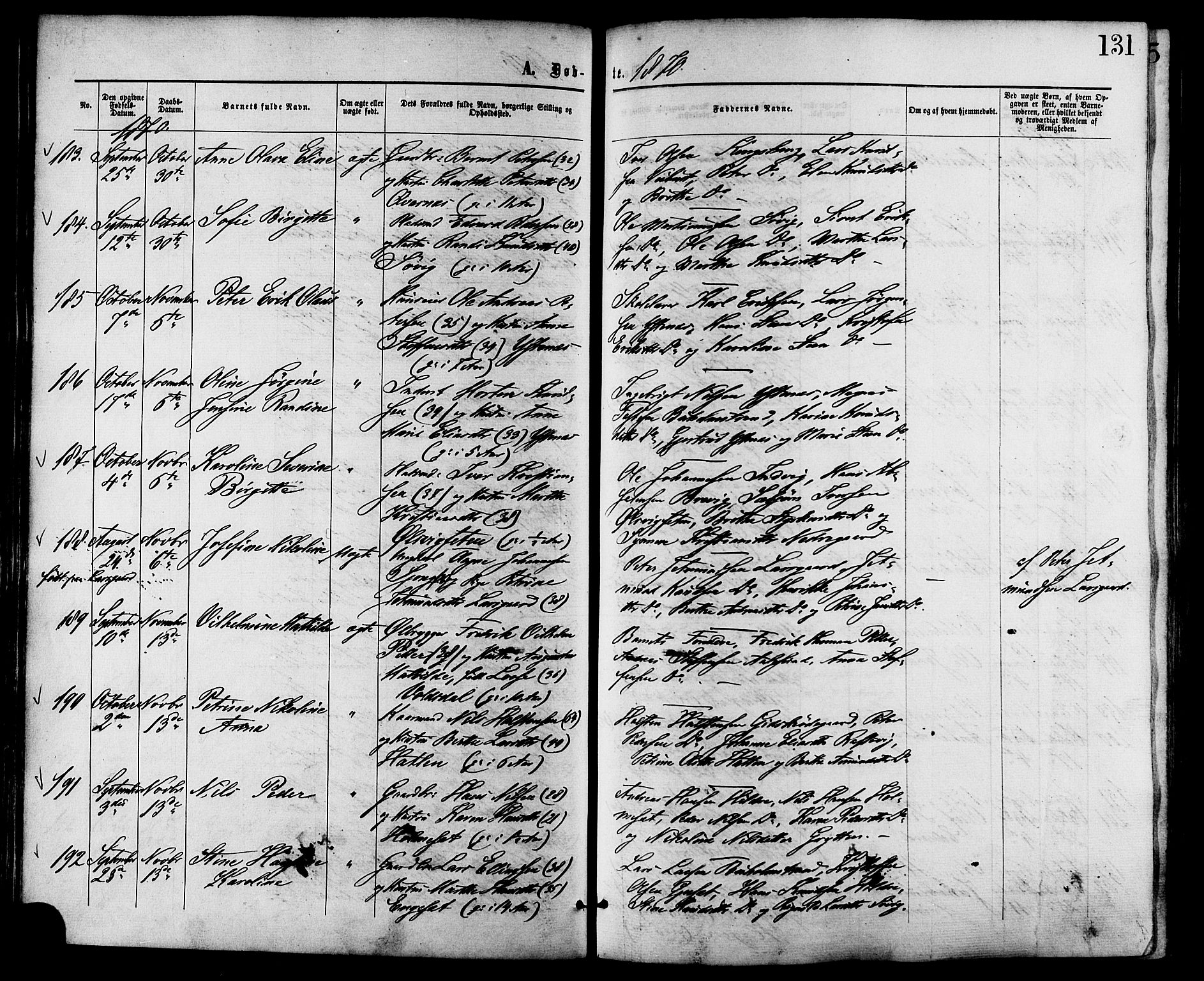 Ministerialprotokoller, klokkerbøker og fødselsregistre - Møre og Romsdal, AV/SAT-A-1454/528/L0399: Ministerialbok nr. 528A10, 1864-1879, s. 131